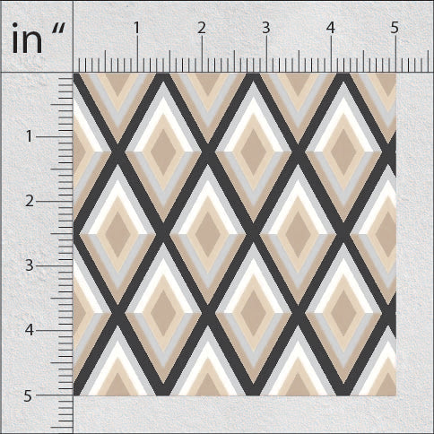 Yellow Metal Diamond Pattern Geometric Print