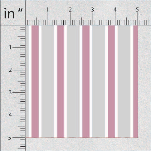French Grey and Dusky Purple Stripes Print