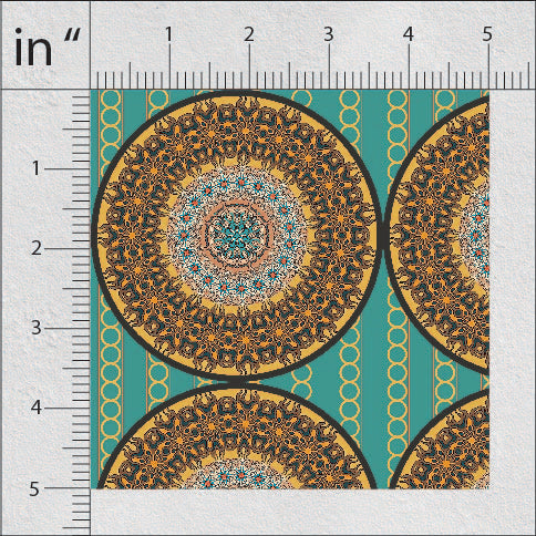 Viridian And Walnut Pattern Geometric Print
