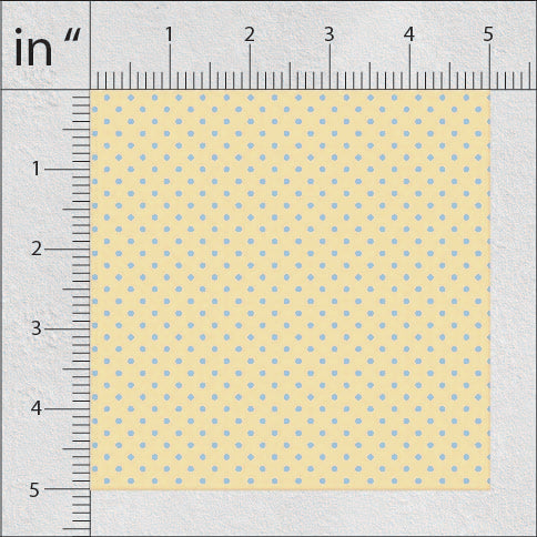 Tan And Metallic Blue Polka Dots Print