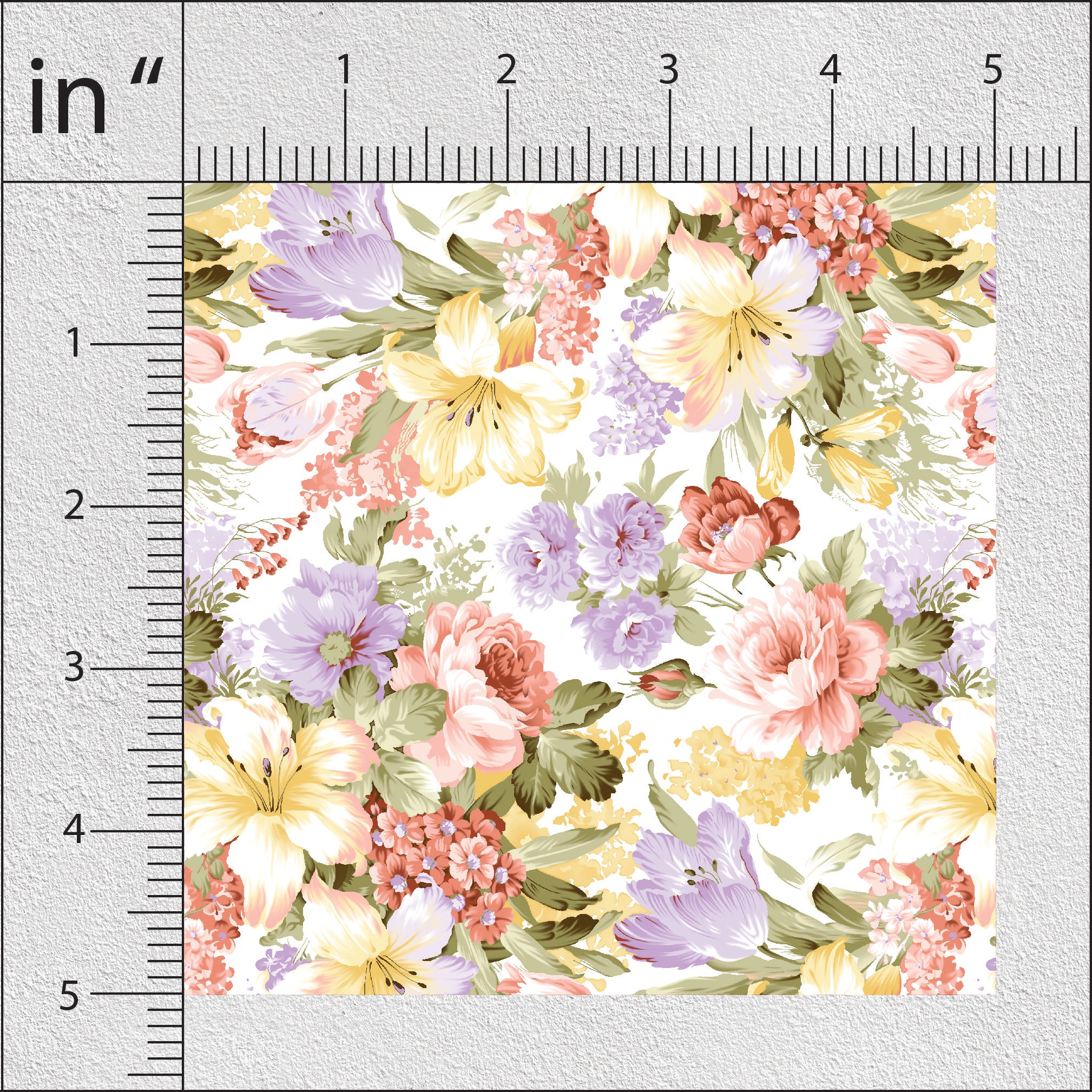Pale Slate Flax Floral Print