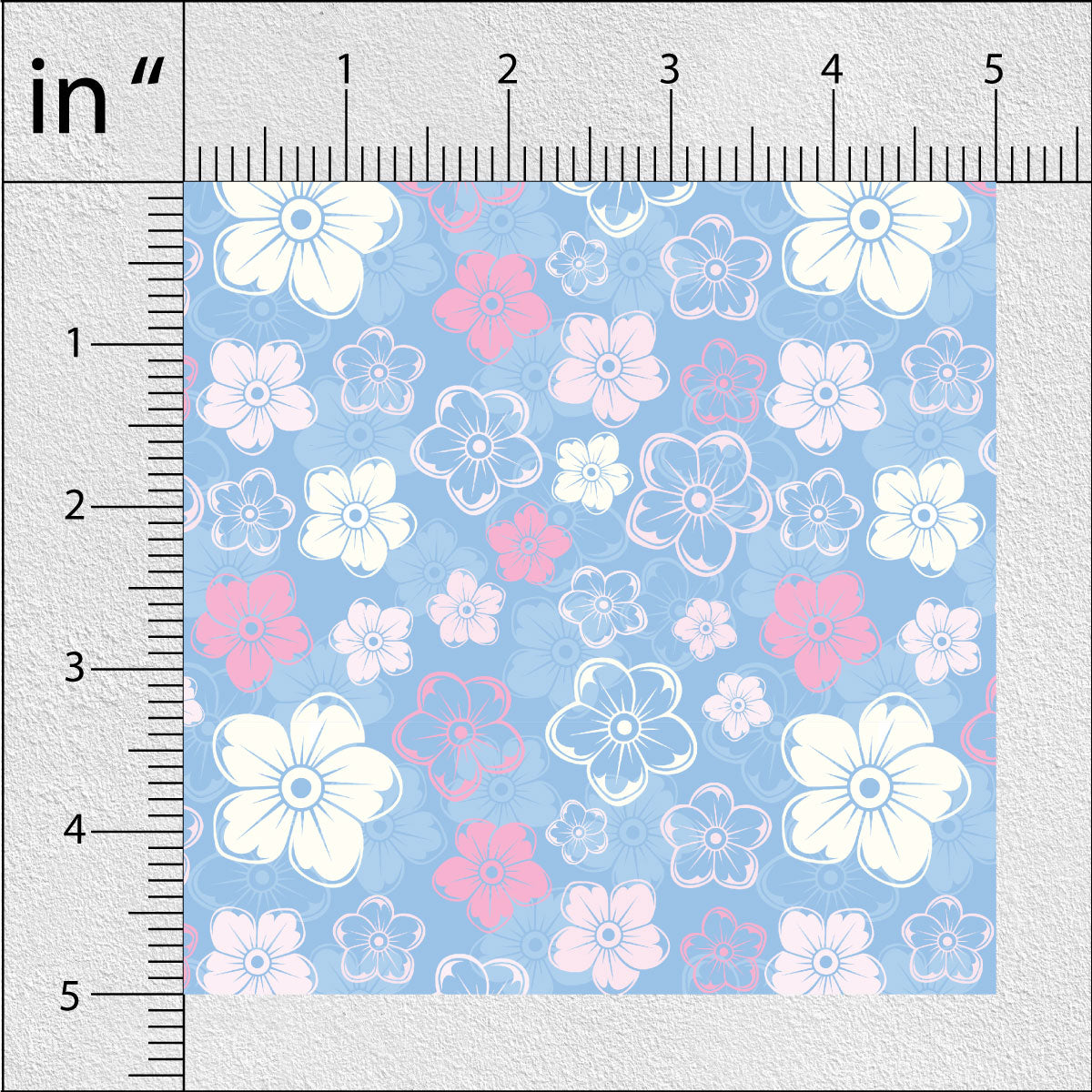 Silk Blue Spring Floral Print