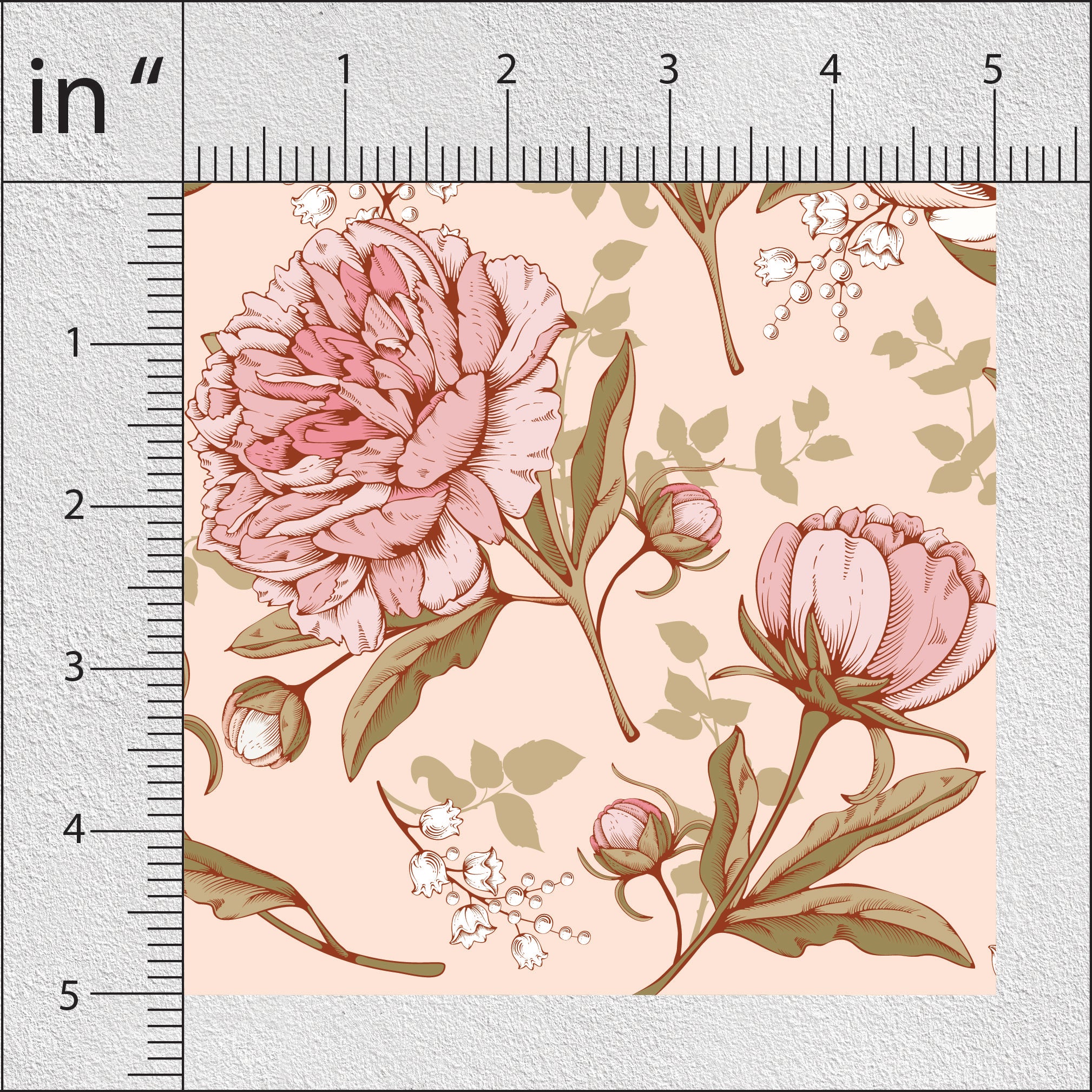 Flamingo Pink Vintage Rose Floral Print
