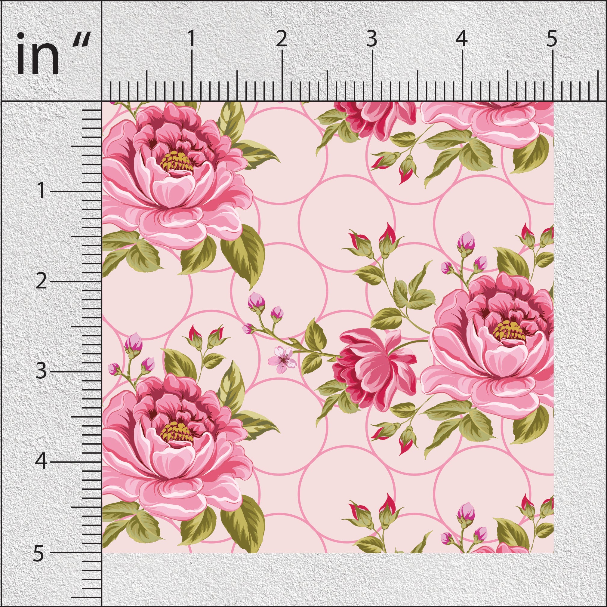 Ultra Pink Vintage Roses Floral Print