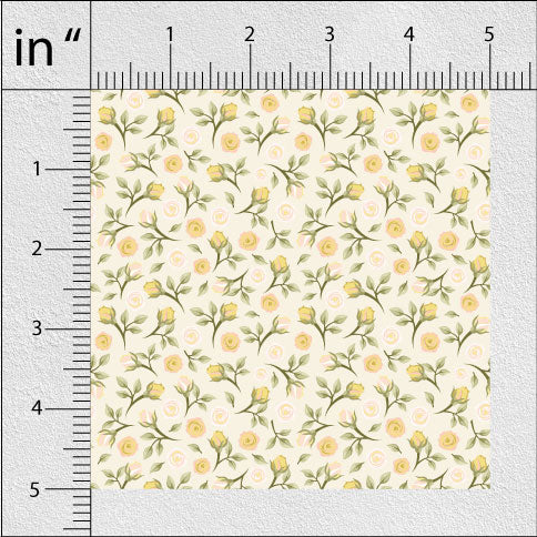 Soft Amber Rose Buds Floral Print