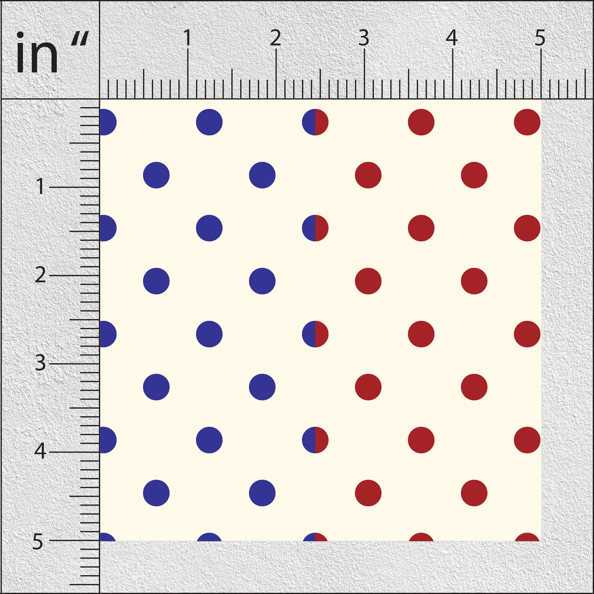 Vanilla Dark Slate Blue  And Rosewood Polka Dots Print