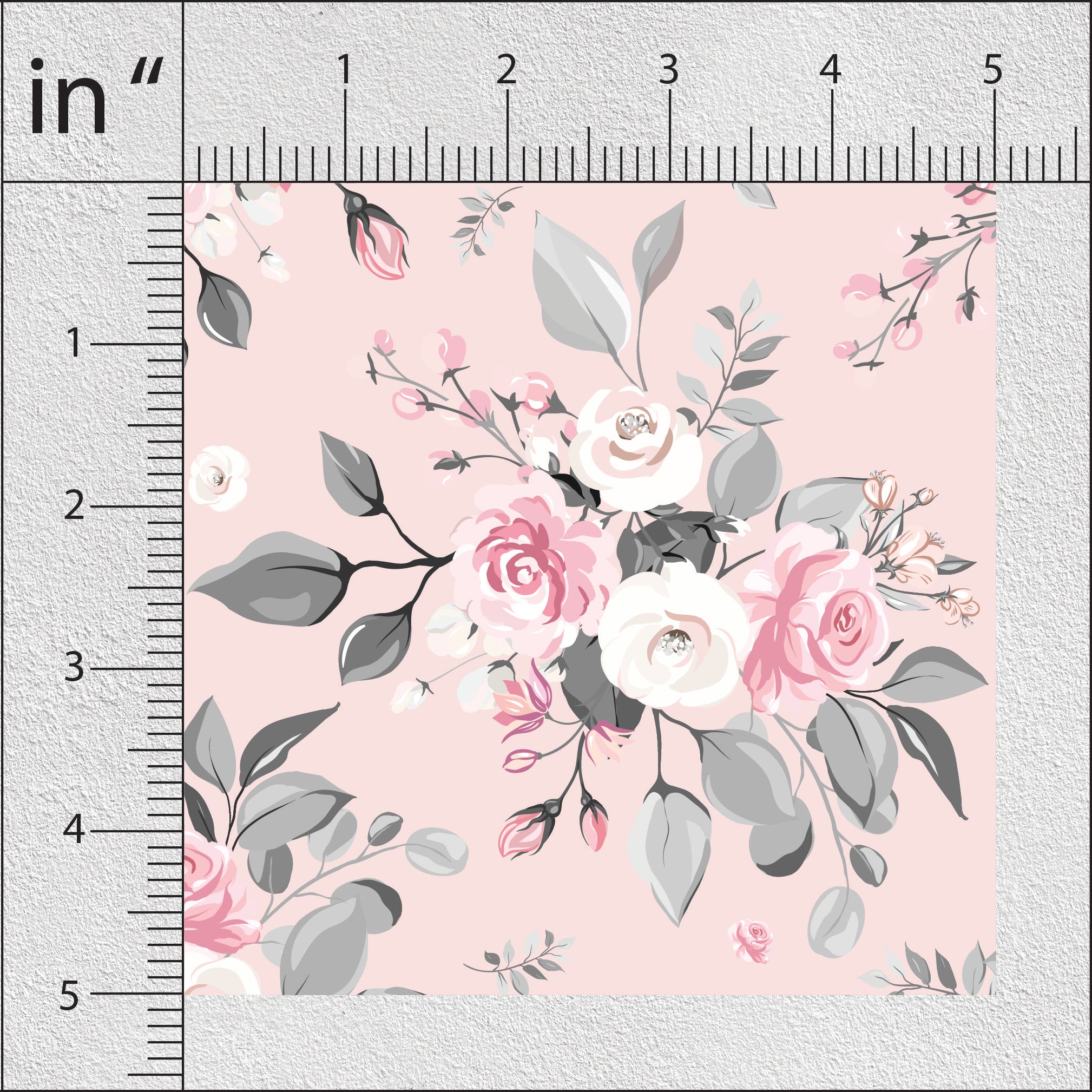 Dusty Grey Roses Floral Print