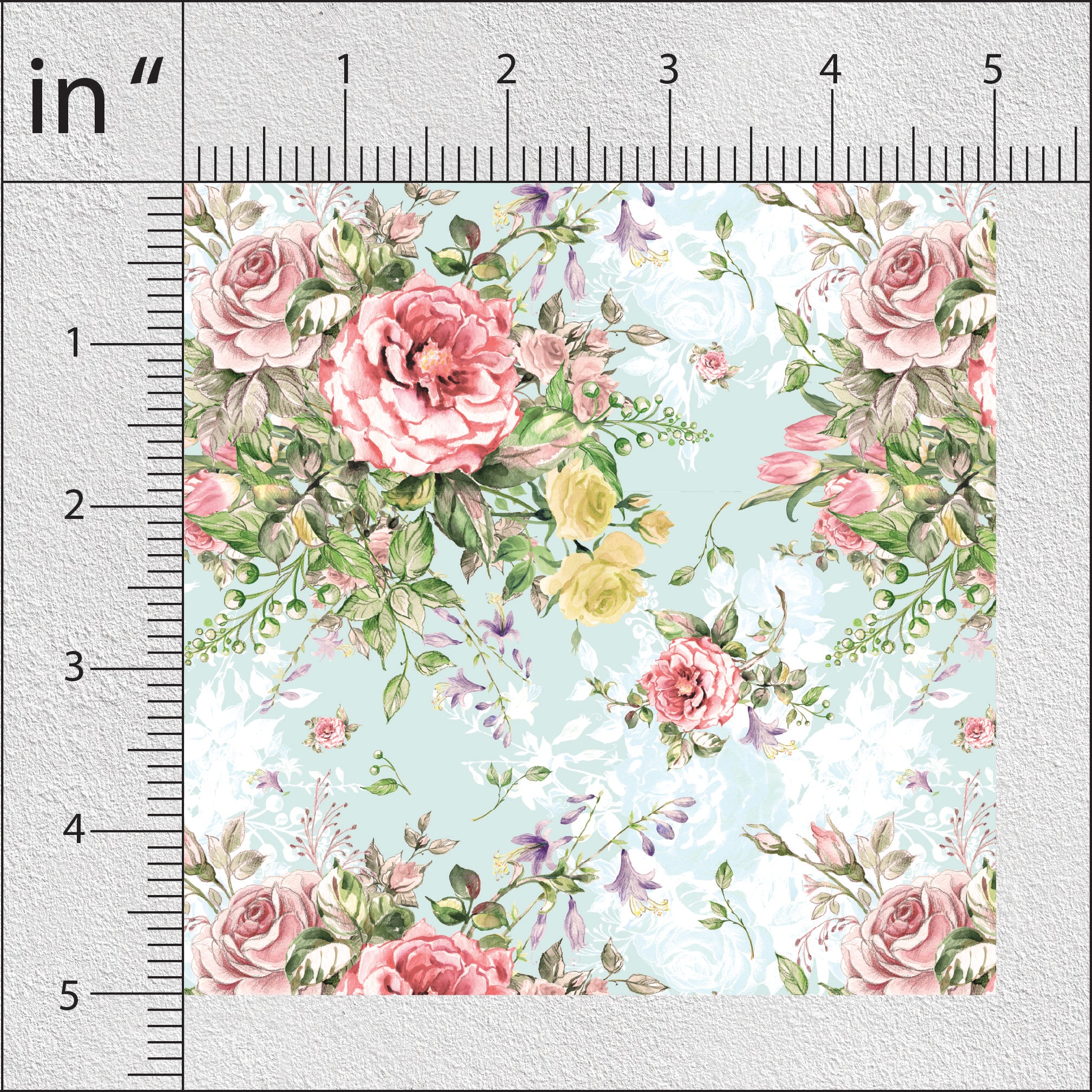 Thistle Green Rose Floral Print