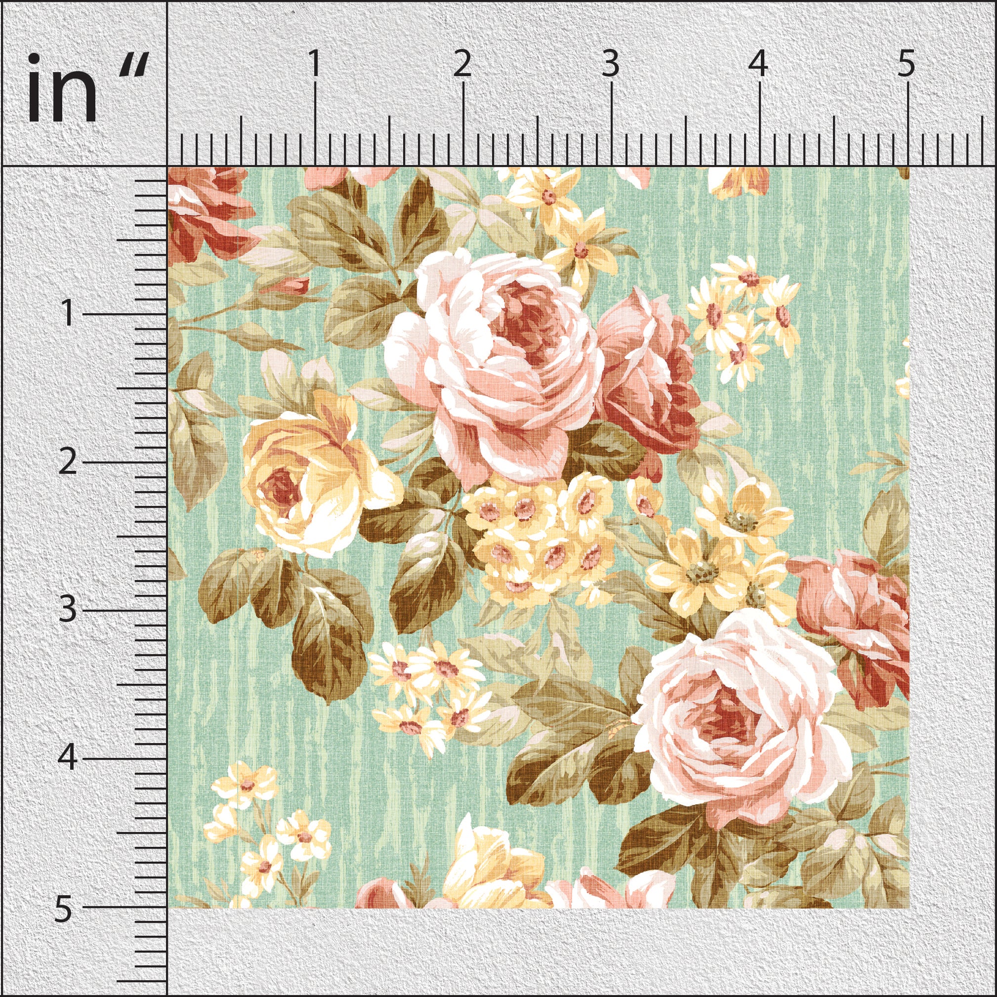 Lemon Grass Rose Floral Print