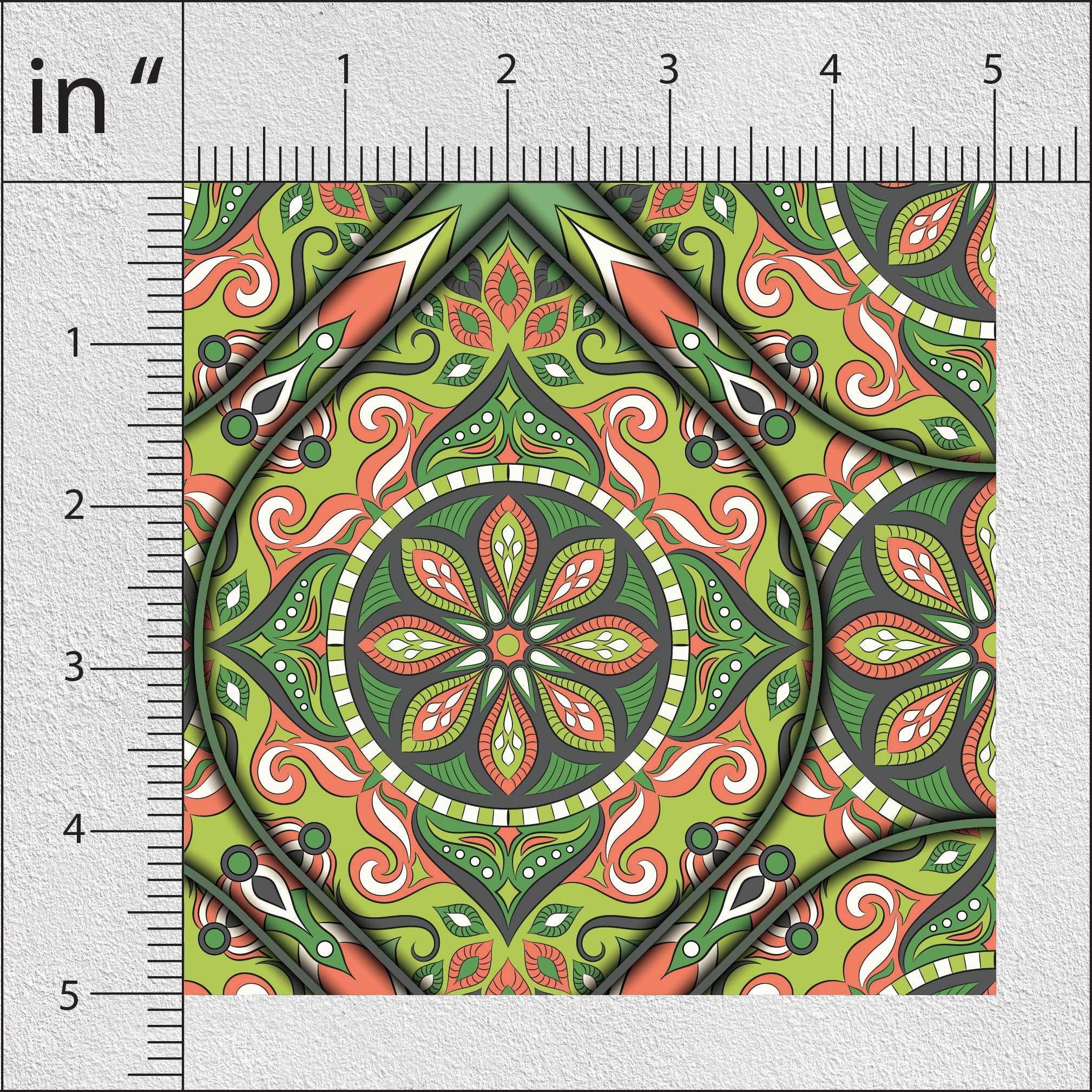 Lunar Green And Bittersweet Pattern Geometric Print