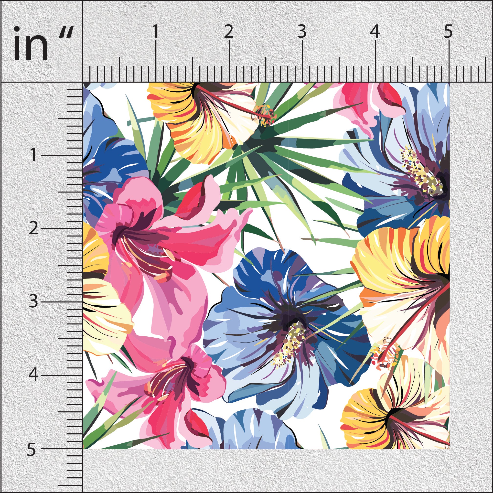 Blue Bell Lily Floral Print