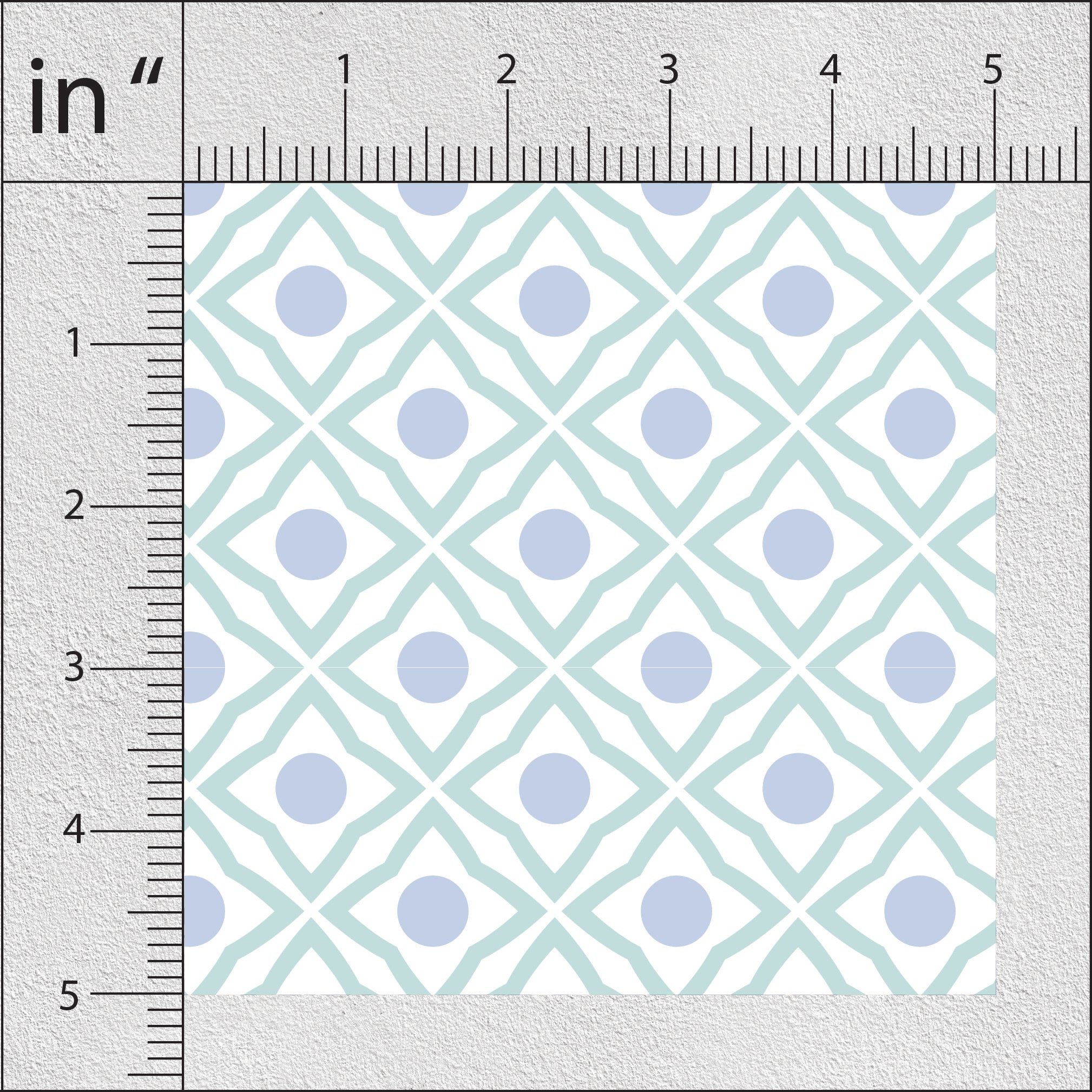 Milk White And Coral Blue Pattern Geometric Print