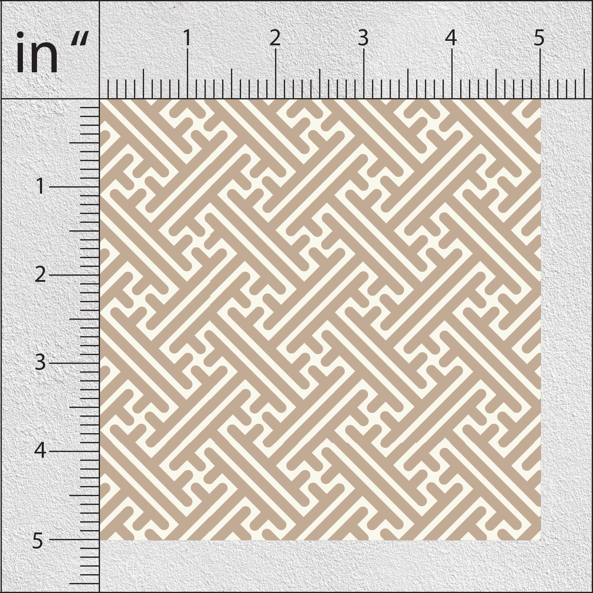 Tobacco Brown And Ash Grey Pattern Geometric Print