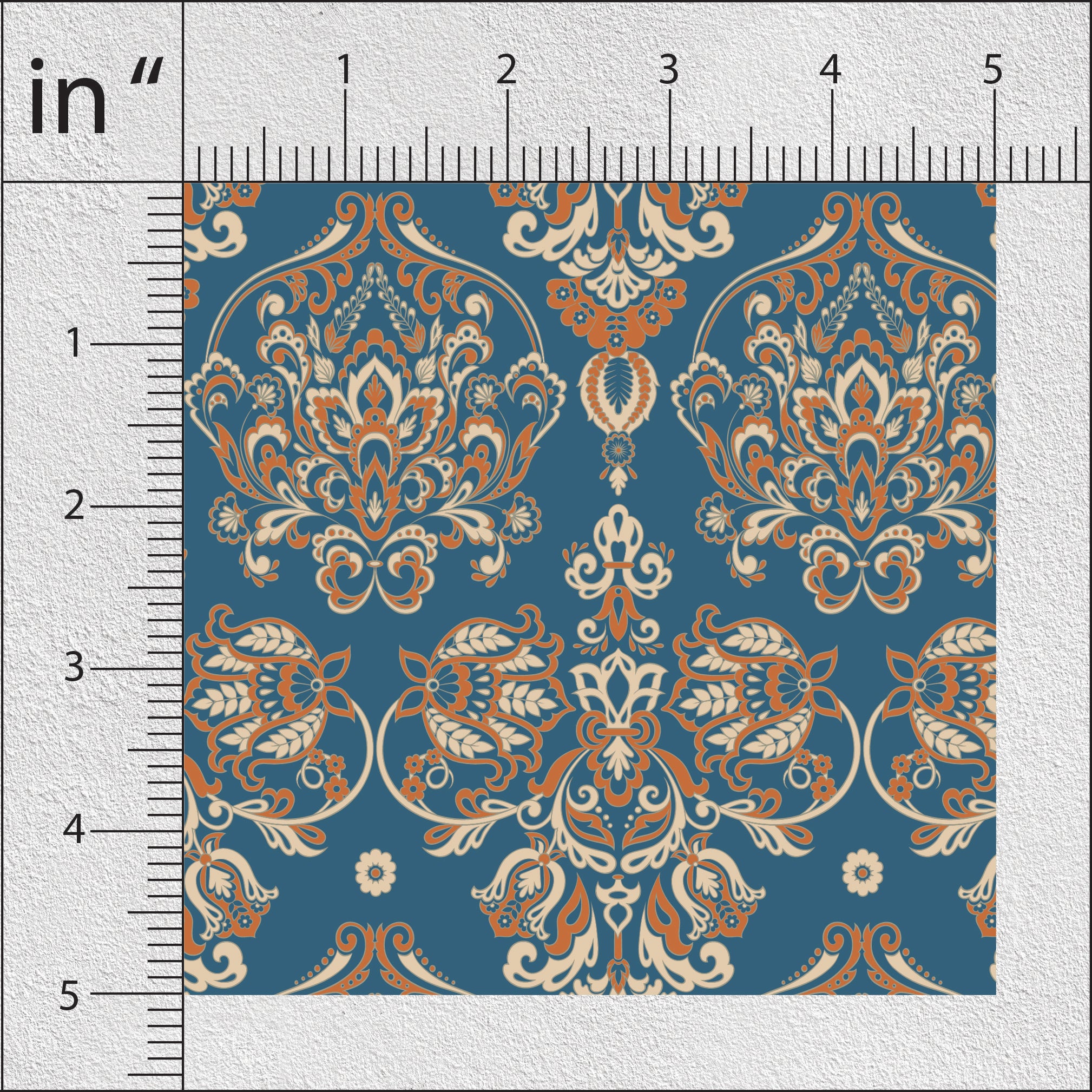 Light Navy Blue And Brown Rust Pattern Geometric Print