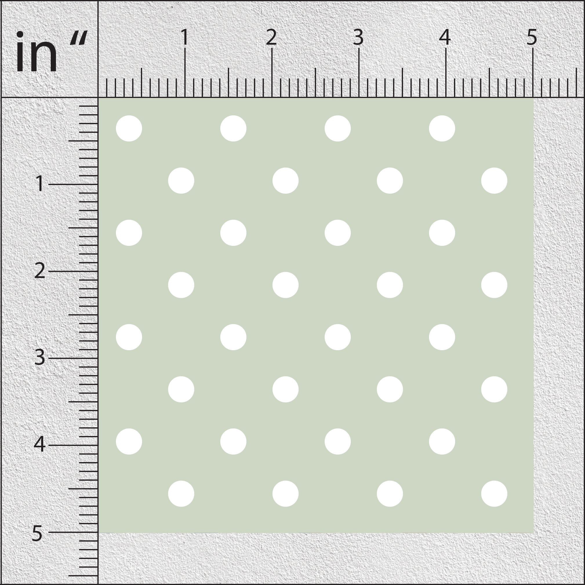 Greenish Grey  And Ecru White Polka Dots Print
