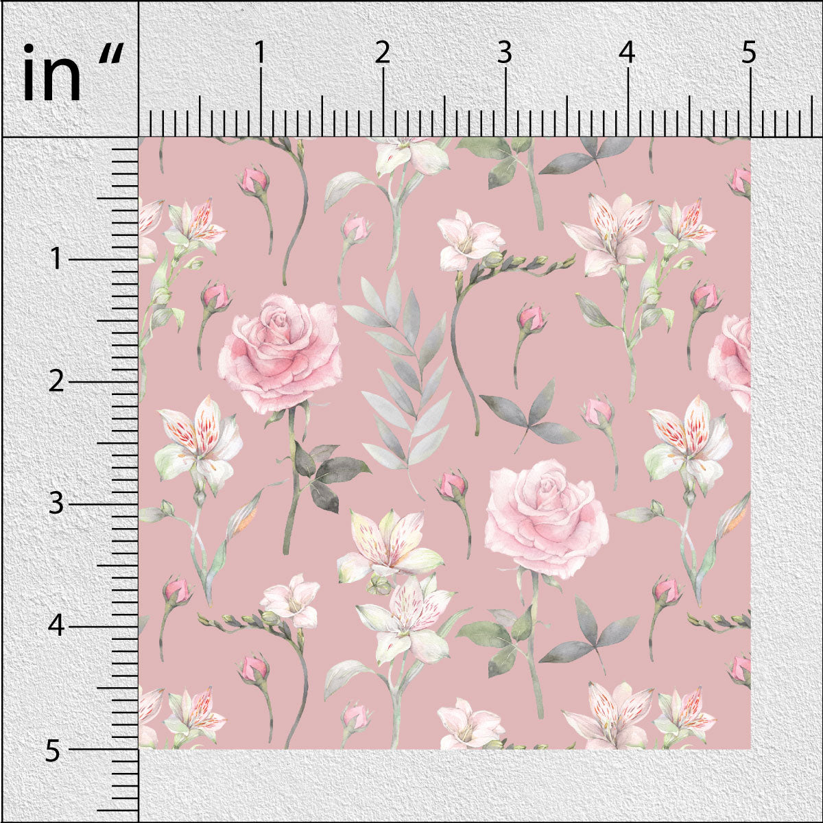 Oriental Pink Rose Floral Print