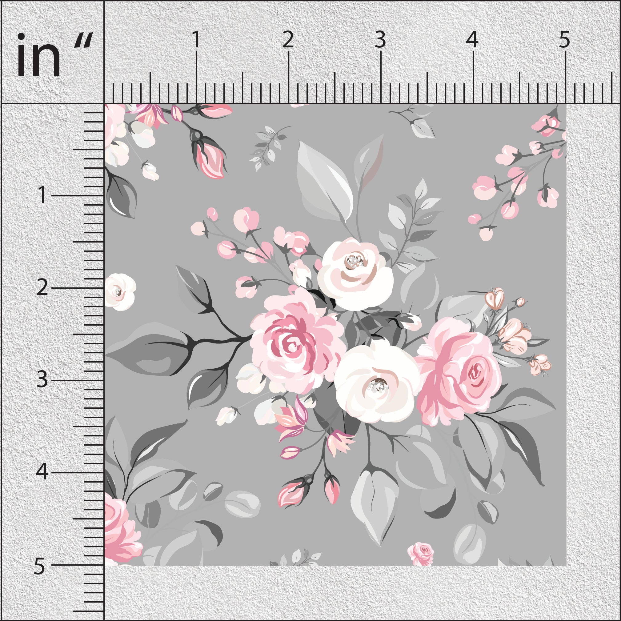 Greyish Pink Roses Floral Print