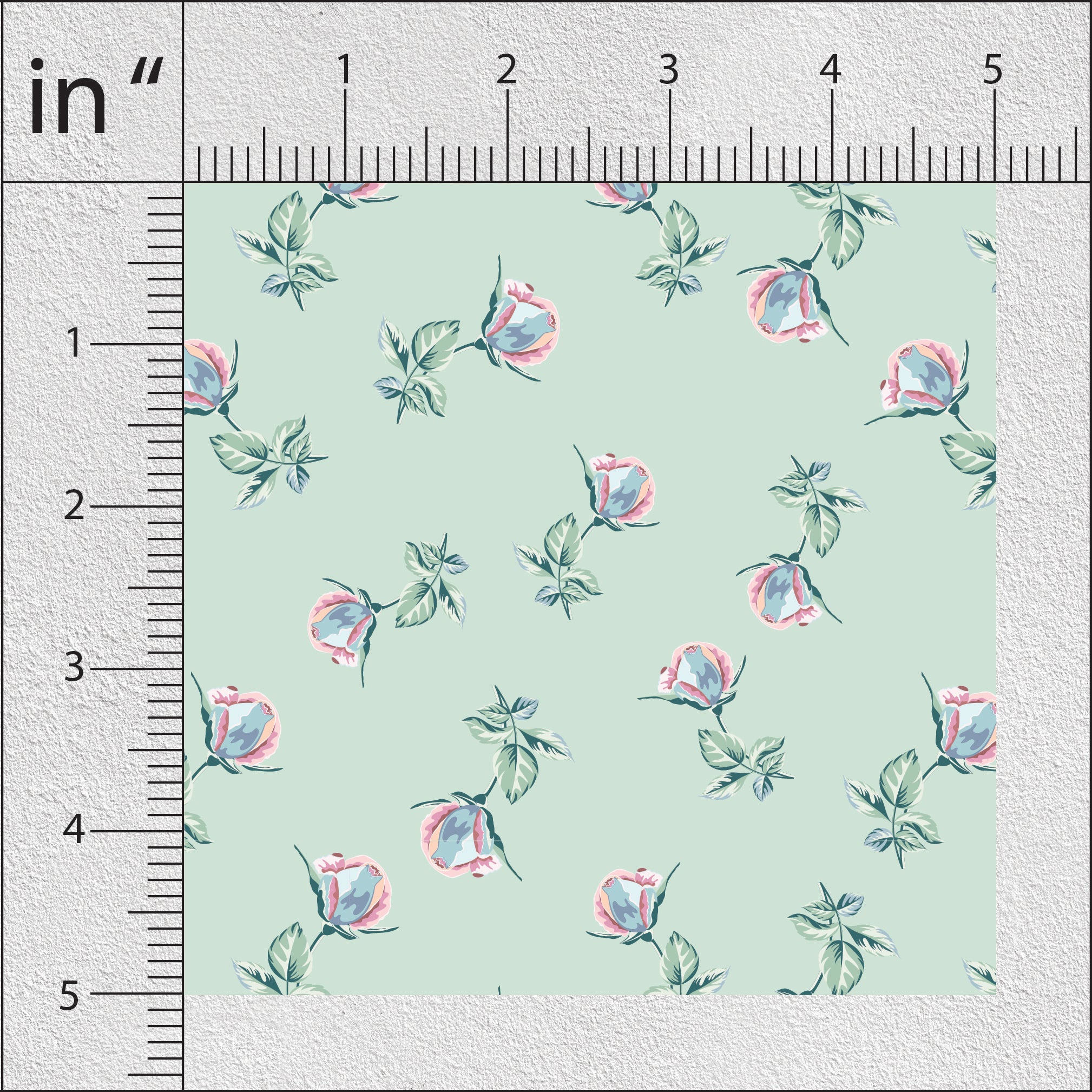 Steel Grey Rose Floral Print