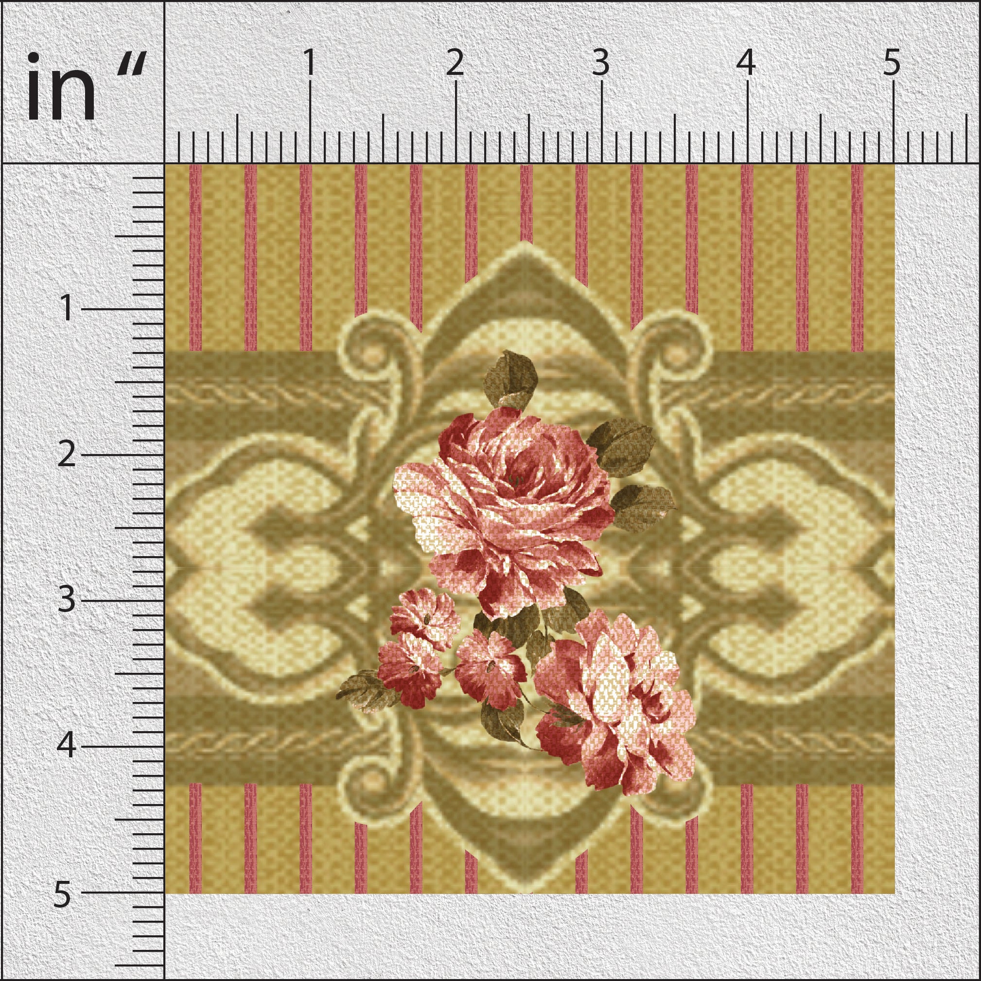 Dark Beige Floral Print