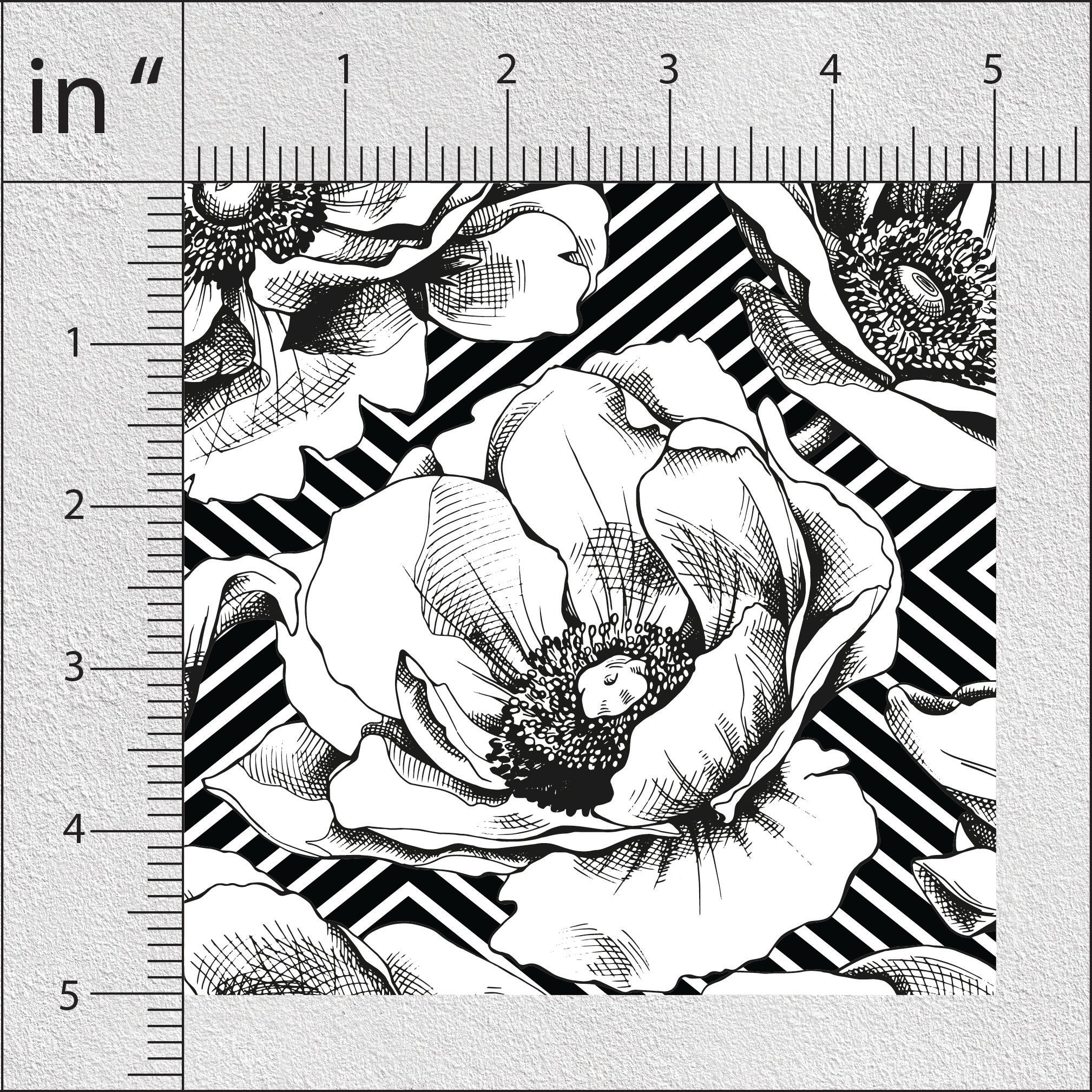 Pastel Grey & Black Floral Print