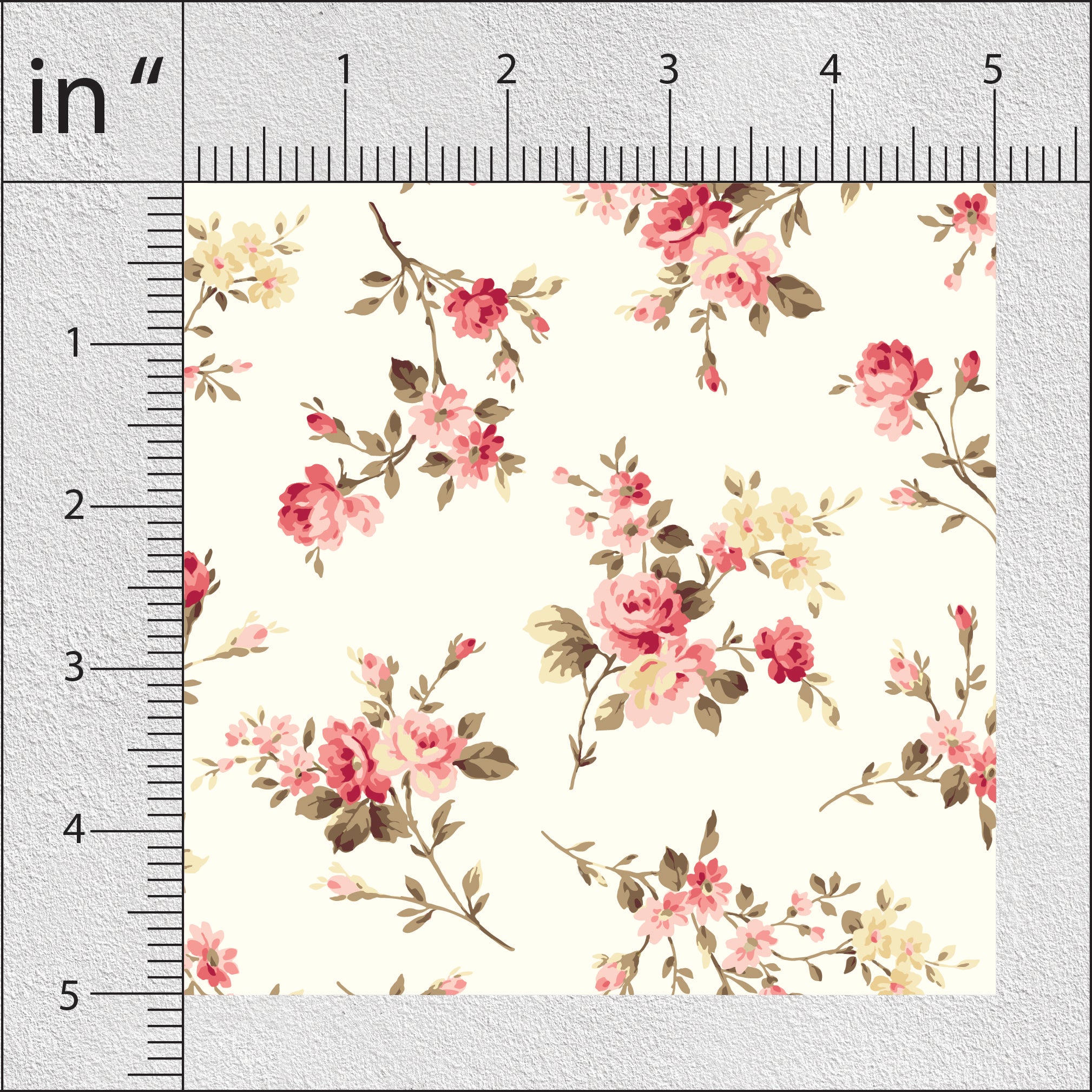 Brownish Pink & Fawn Roses Floral Print