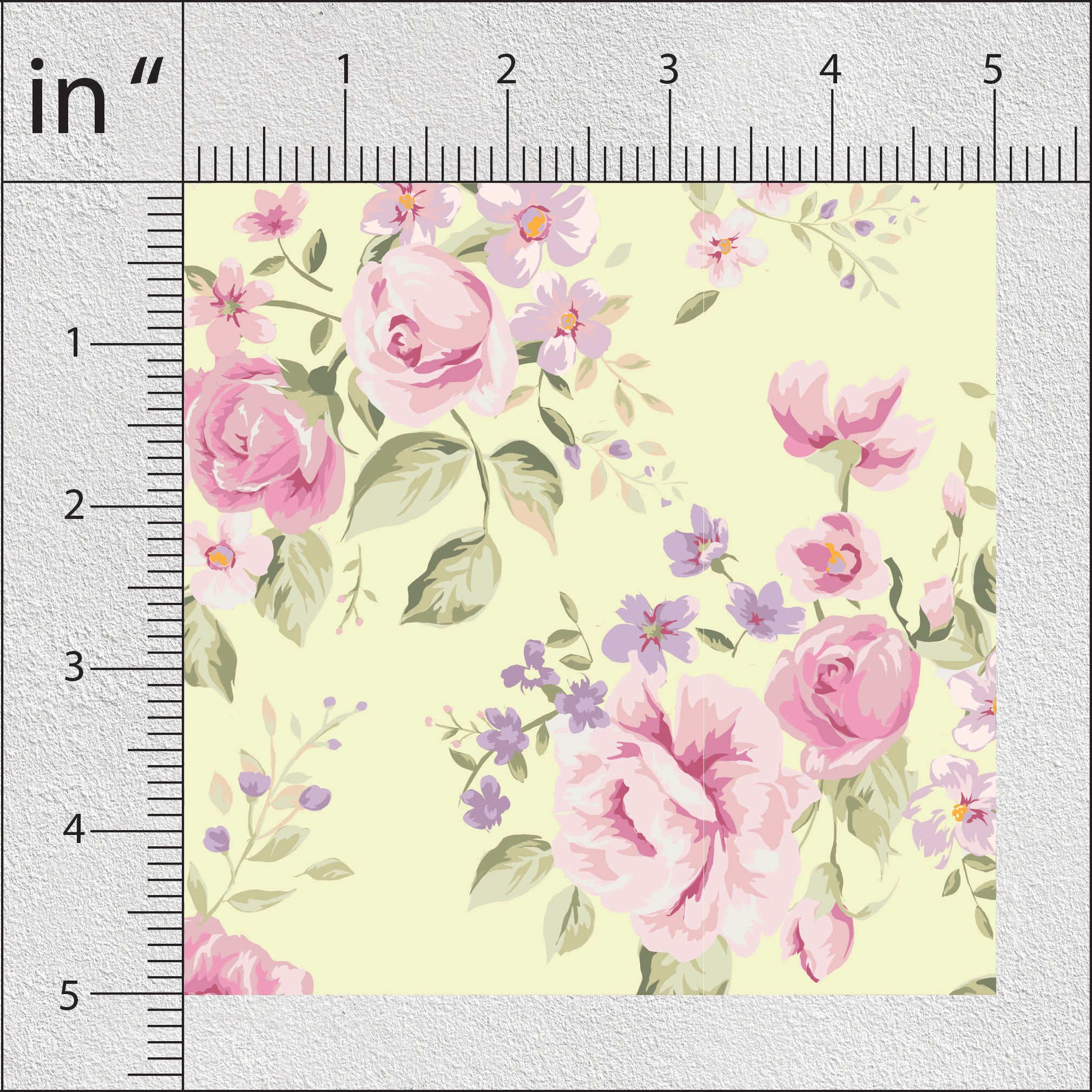 Pale Olive Rose Floral Print