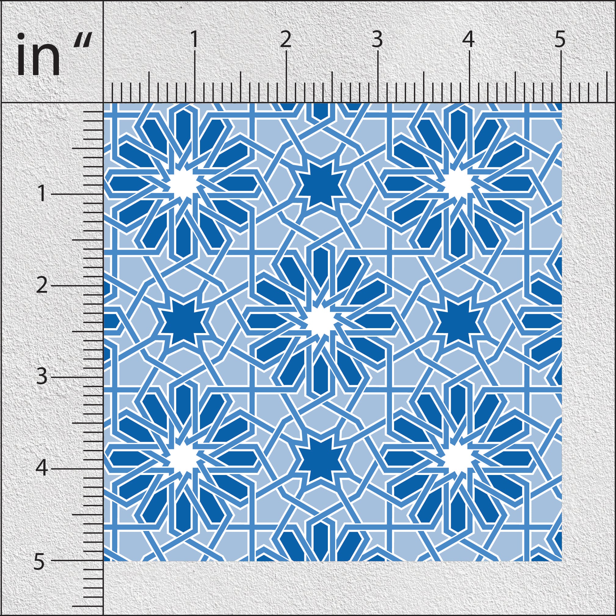 Kashmir Blue And Moon Mist Pattern Geometric Print