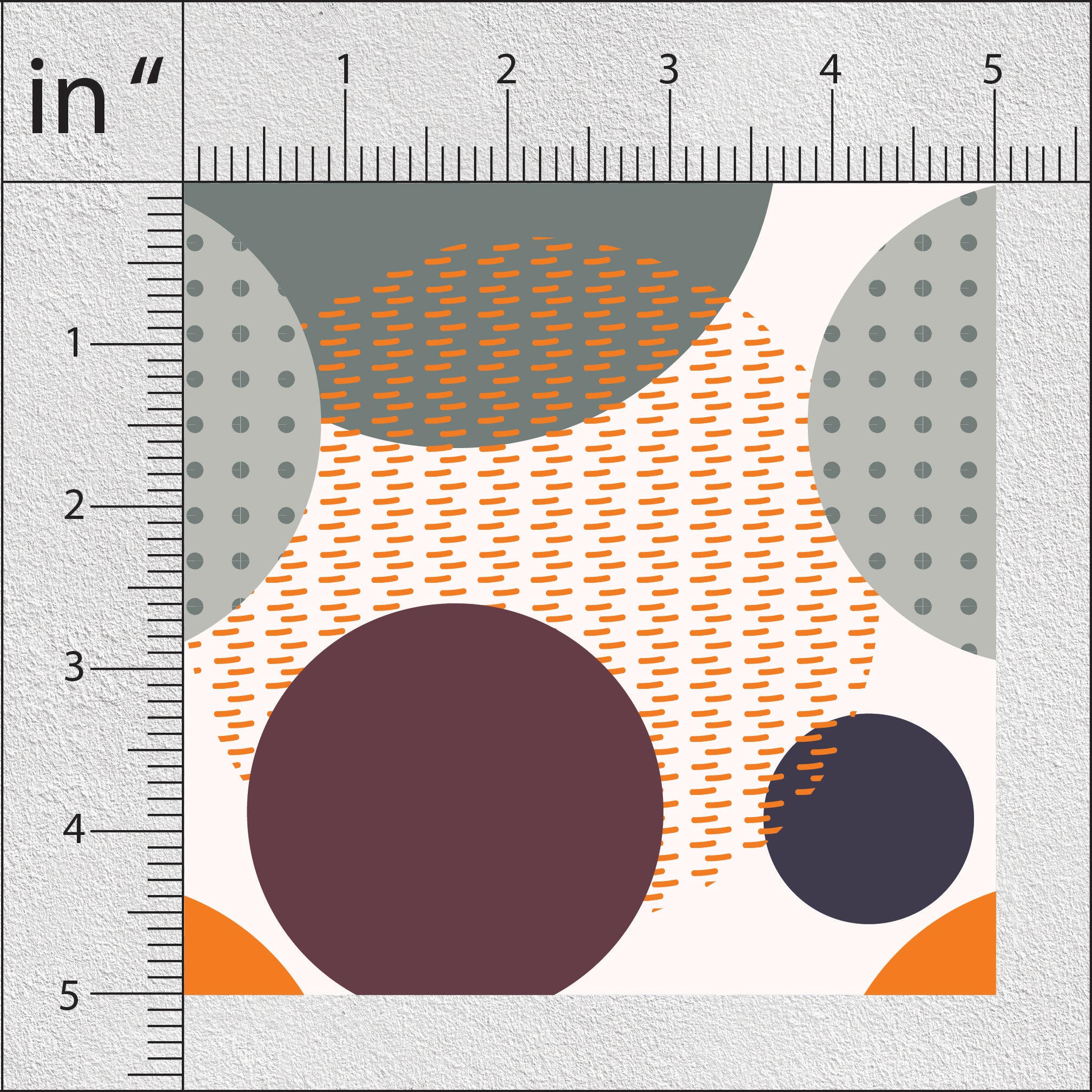 Oyster Pink And Orange Dotted Pattern Geometric Print
