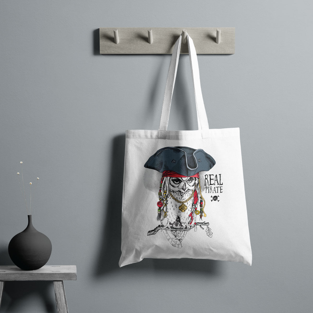 Canvas Real Pirate Bag Color Silver Sand Tote Bag