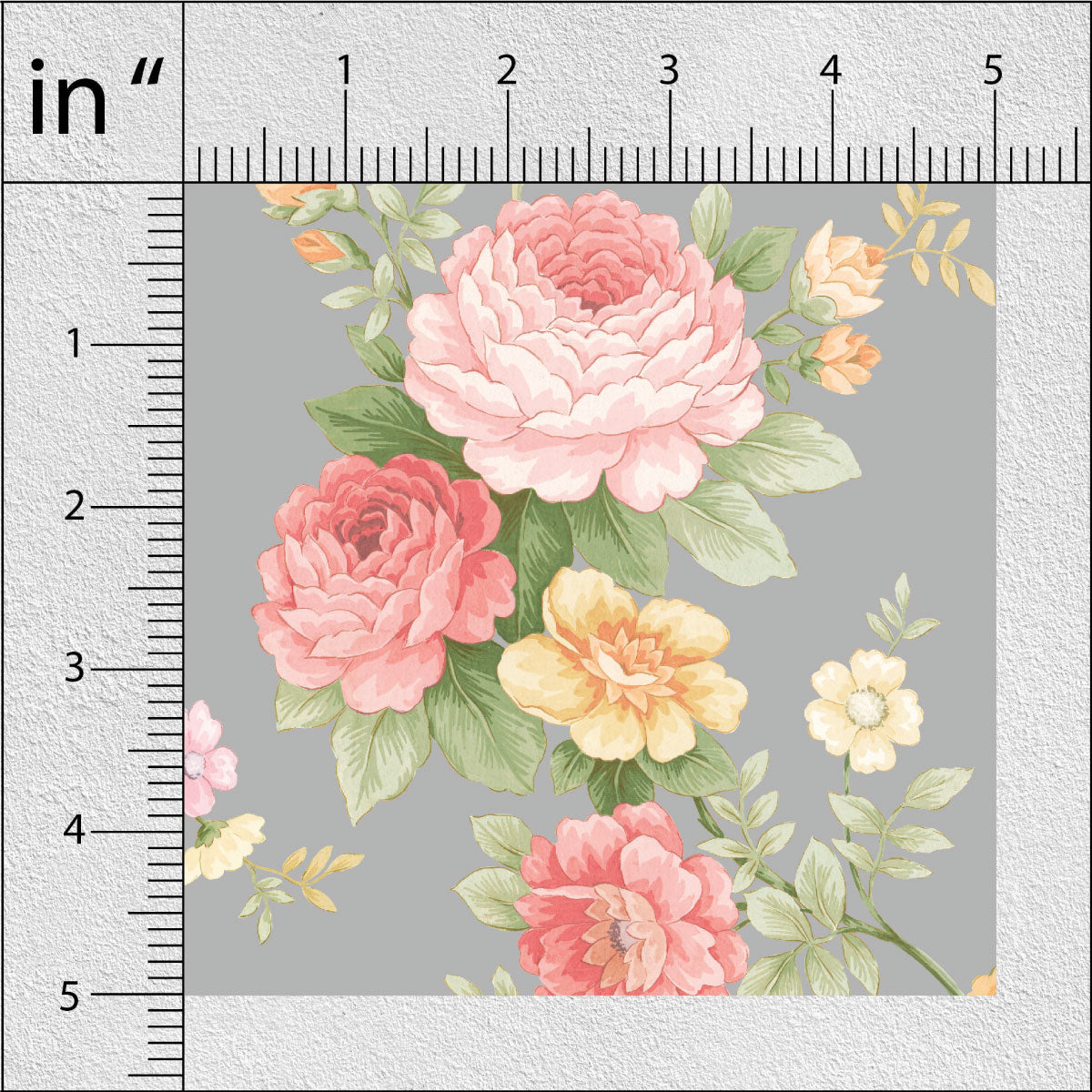 Medium Grey Floral Print