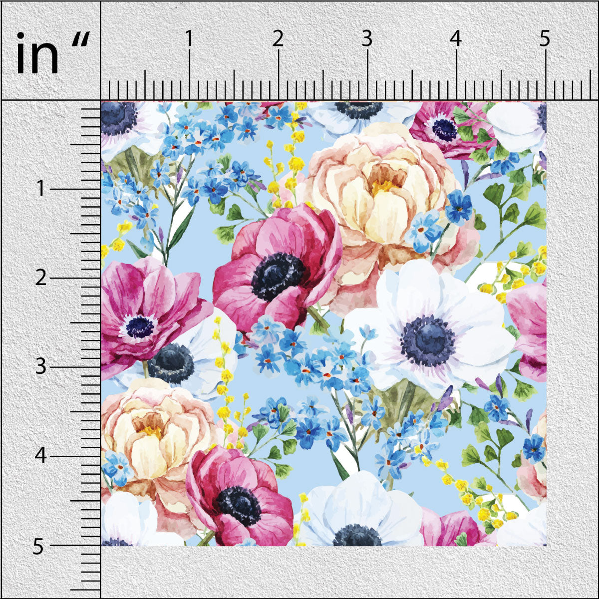 Rock Blue Floral Print