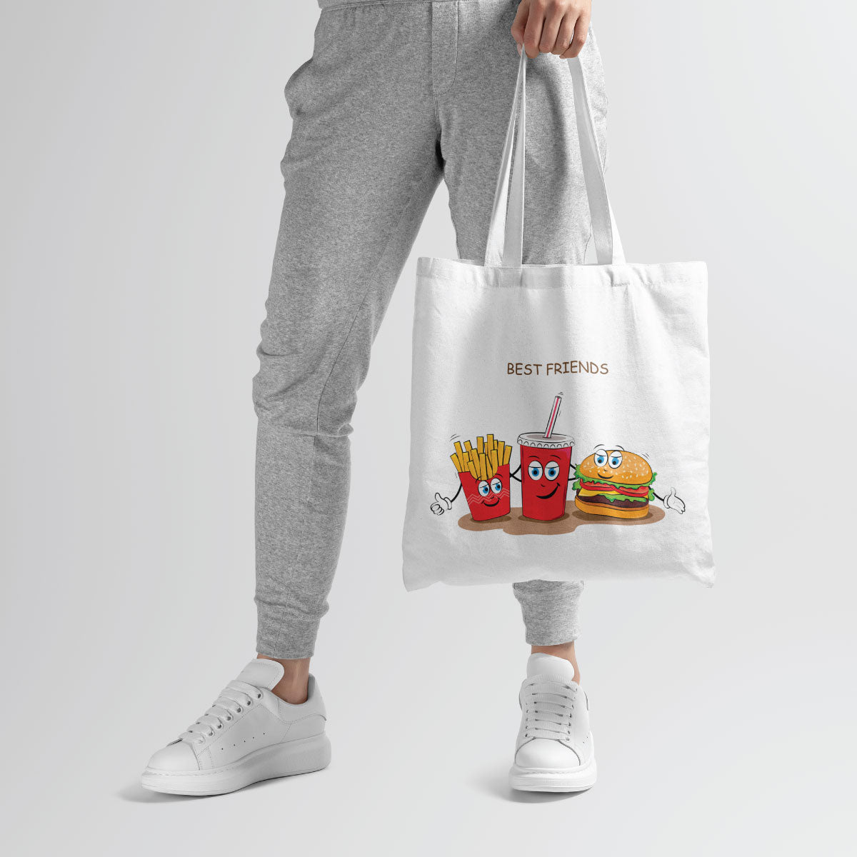 Canvas Best Friends Color Peach Tote Bag