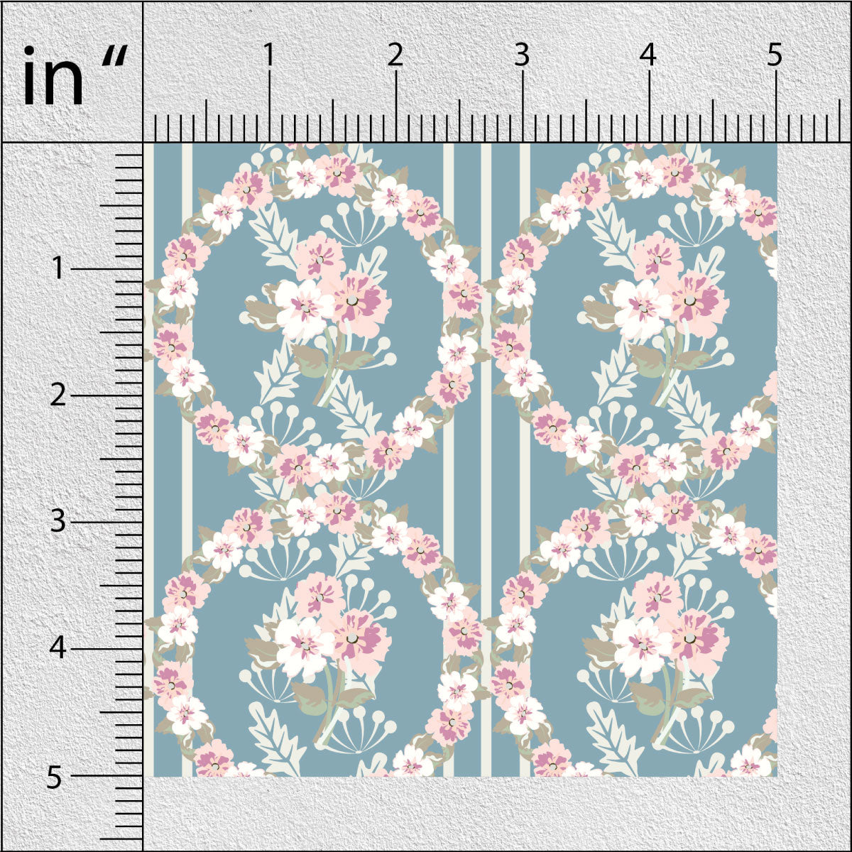 Marble Blue Floral Print