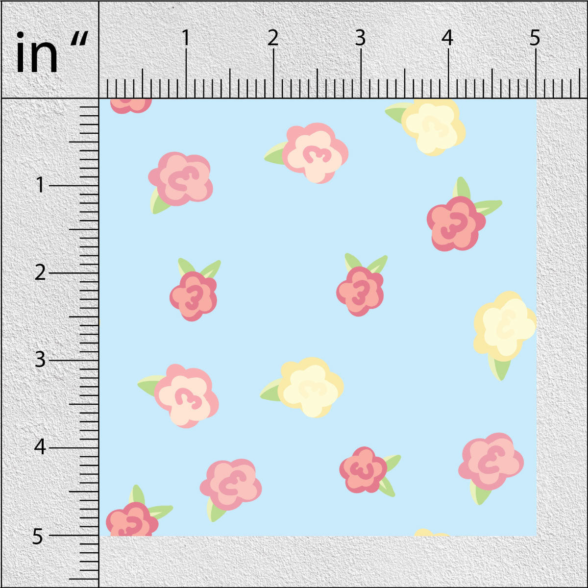 Light Cornflower Blue Floral Print