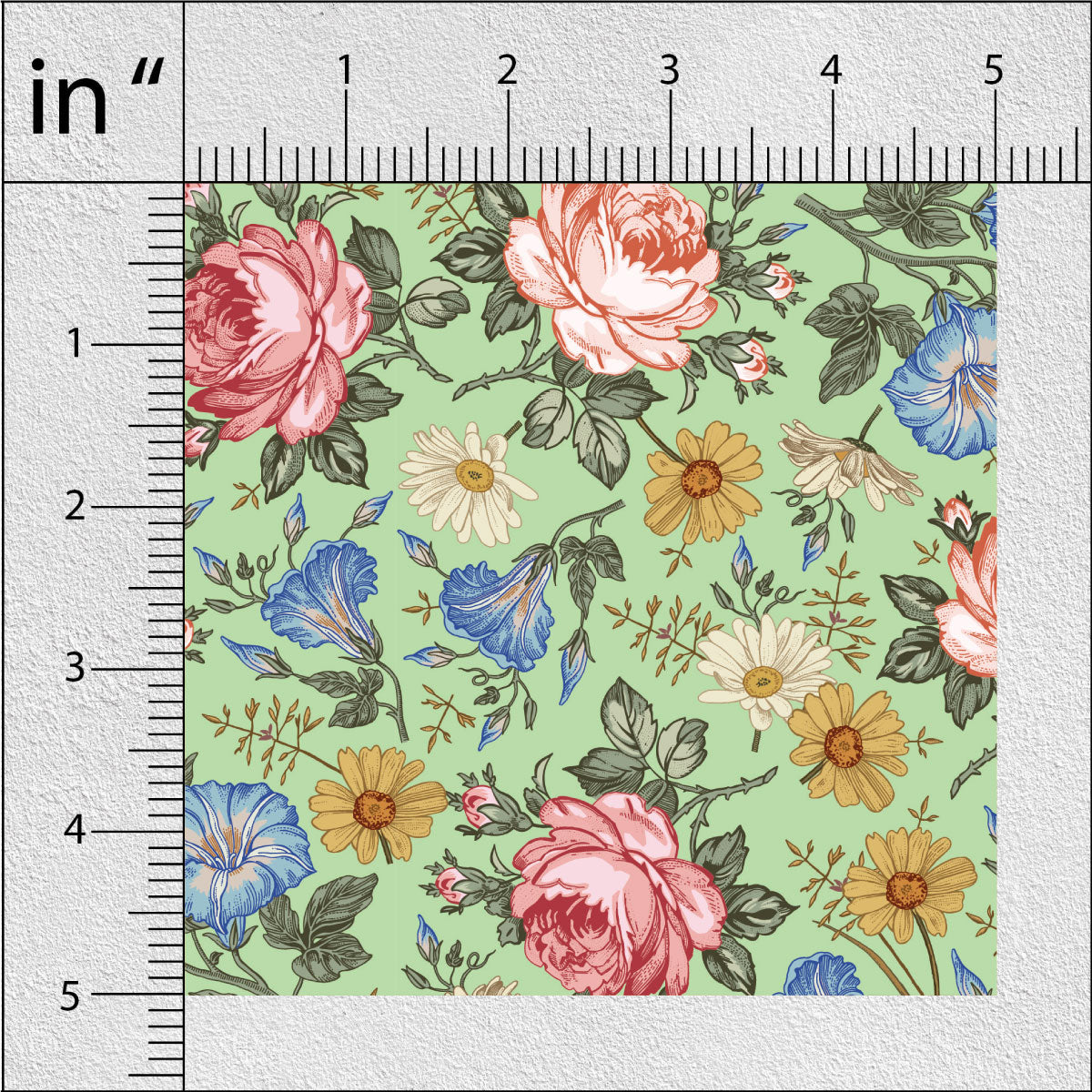 Eagle Tan Green Floral Print