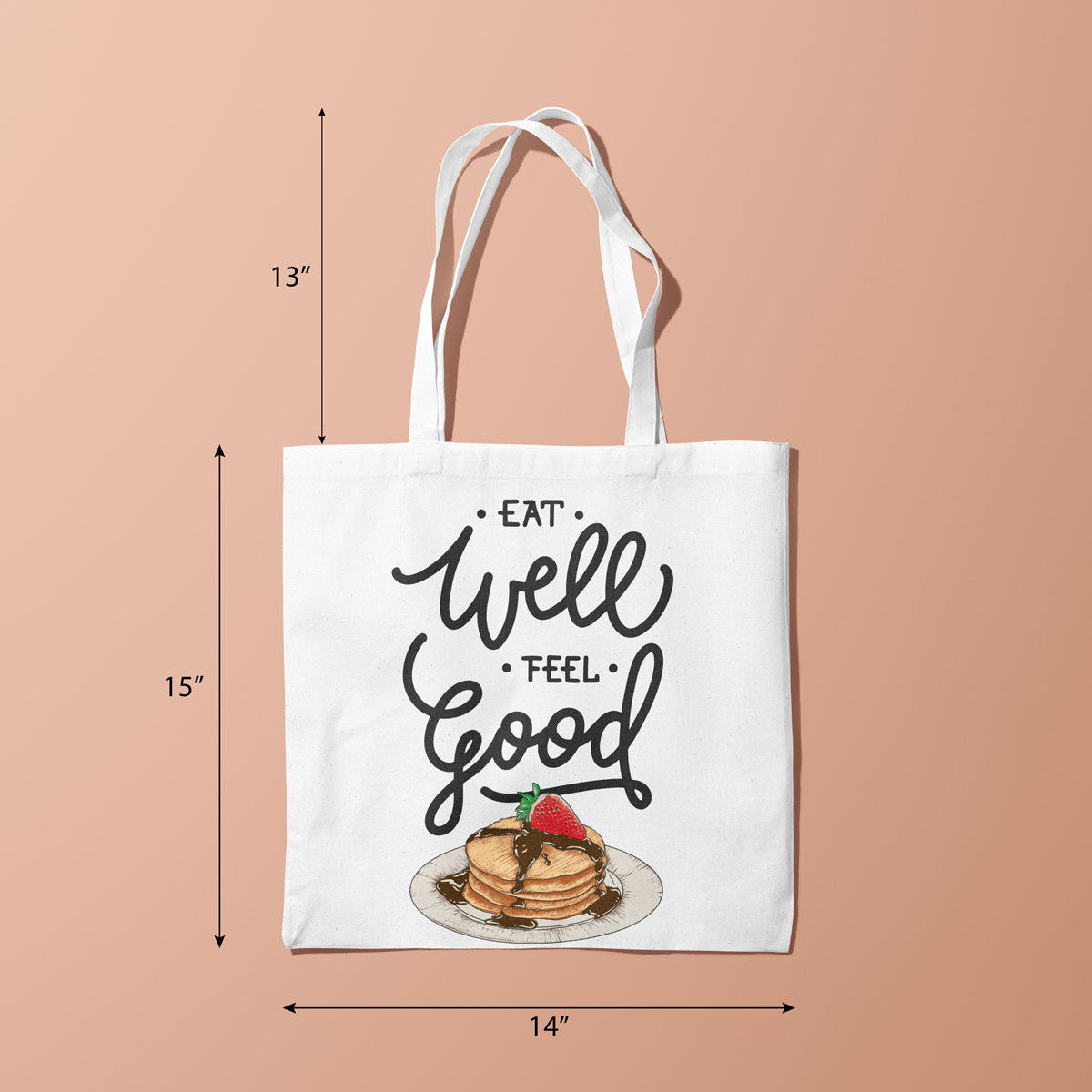 Canvas Eat Well Feel Good Color Lemon Grass Tote Bag