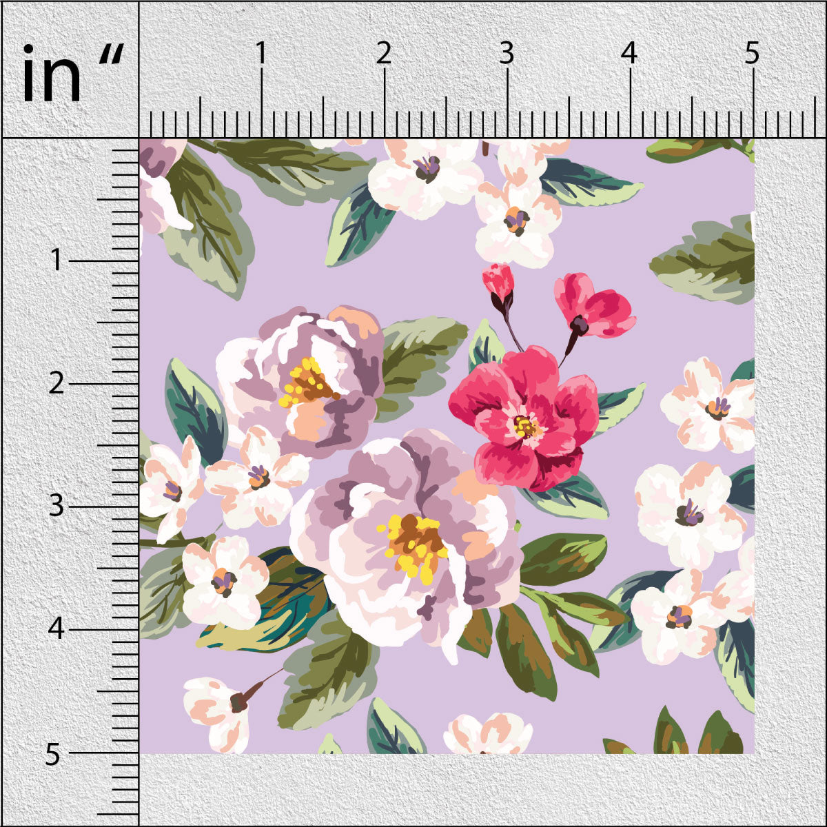 Light Pastel Purple Floral Print