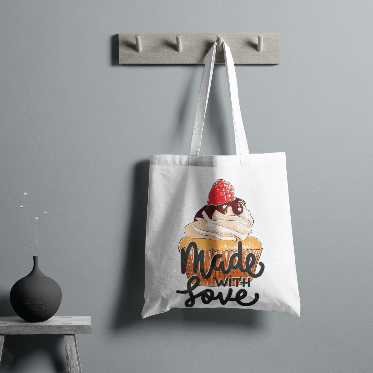 Canvas Made With Love Color Merino Tote Bag