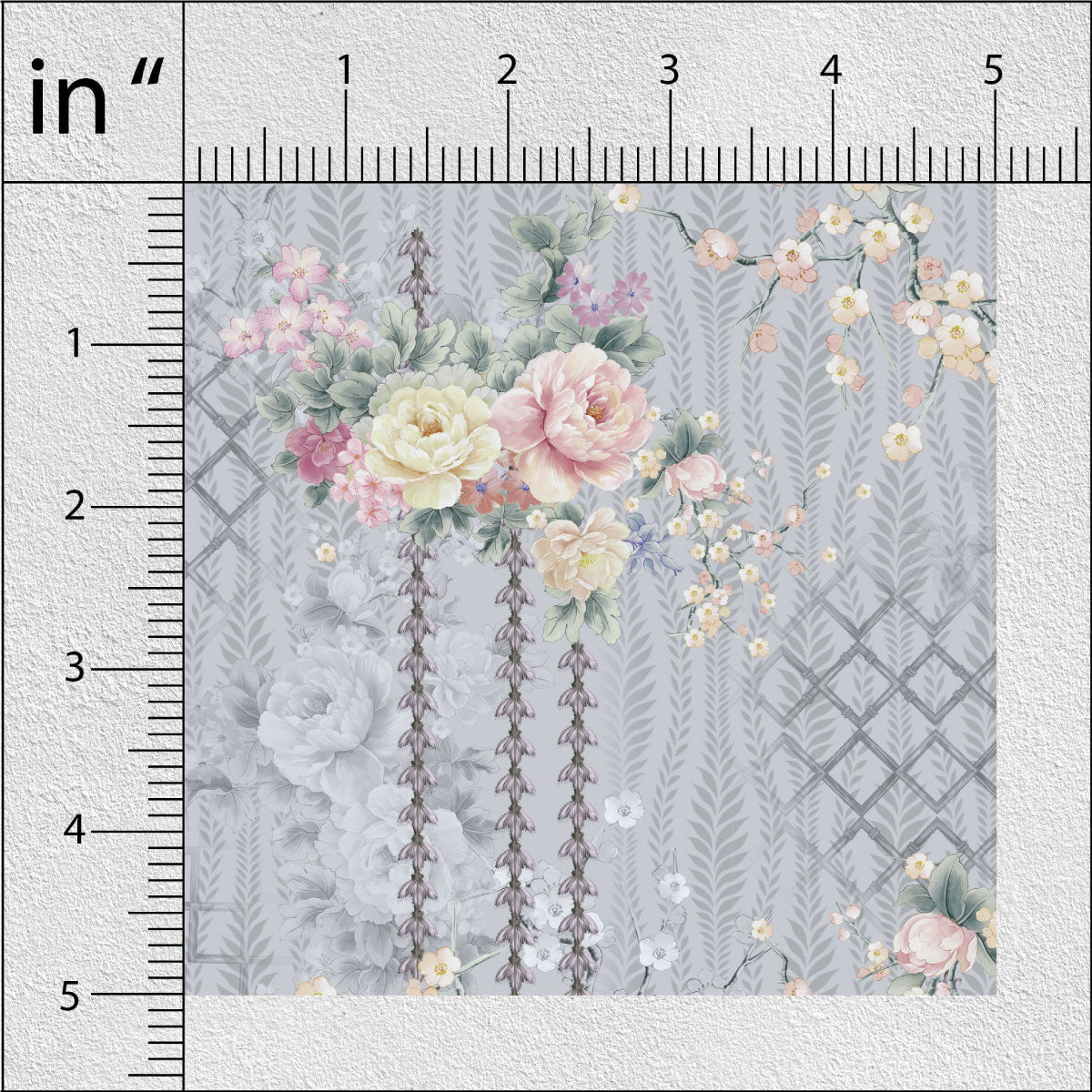 Storm Grey Floral Print