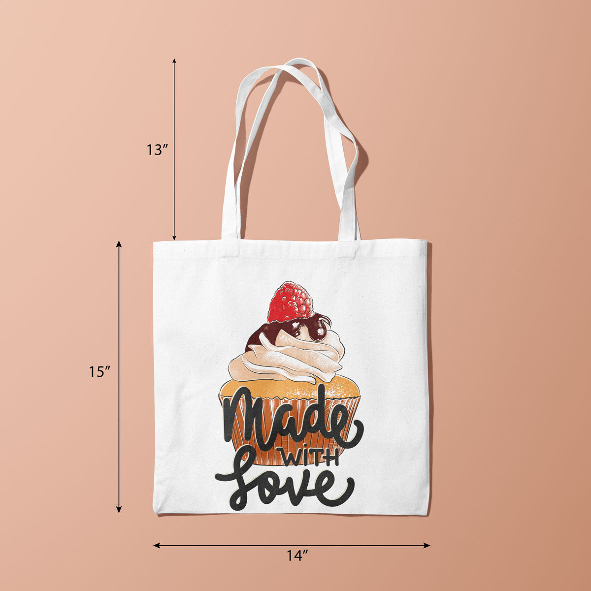 Canvas Made With Love Color Merino Tote Bag