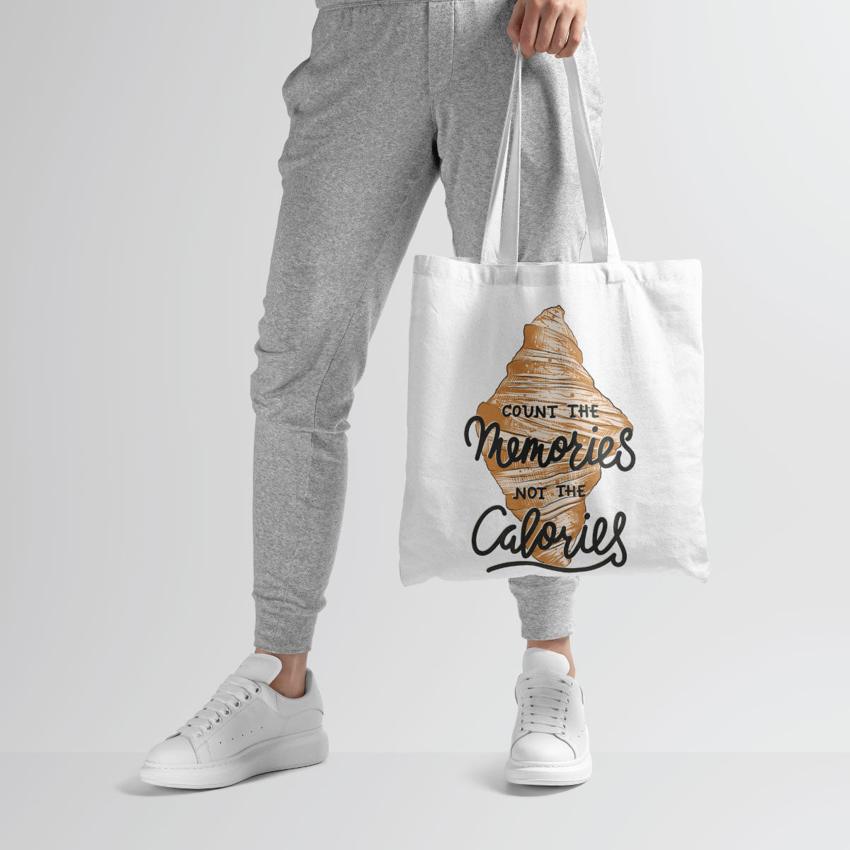 Canvas Count The Memories Not The Calories Color Aqua Haze Tote Bag