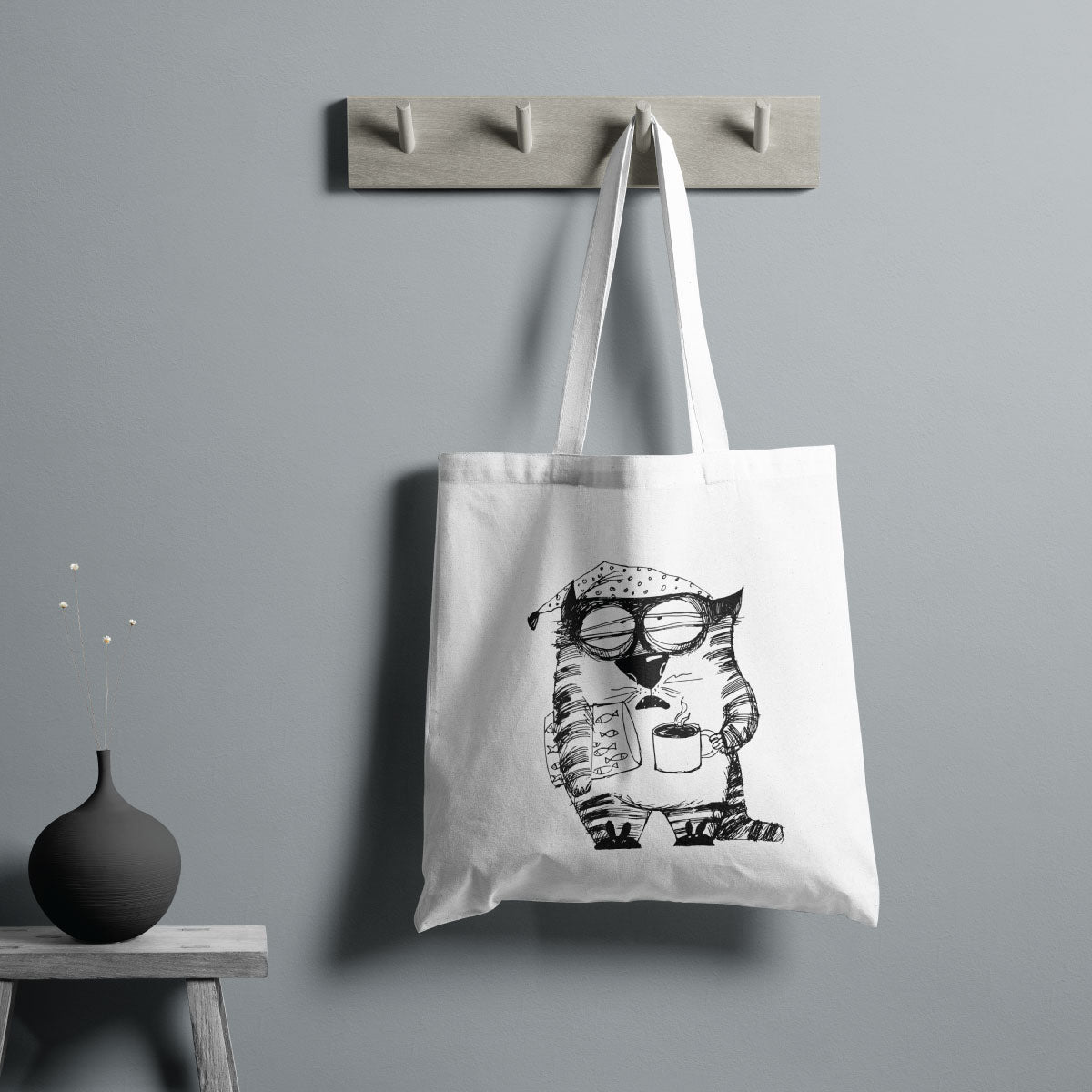 Canvas Color Thunder And Porcelain Tote Bag