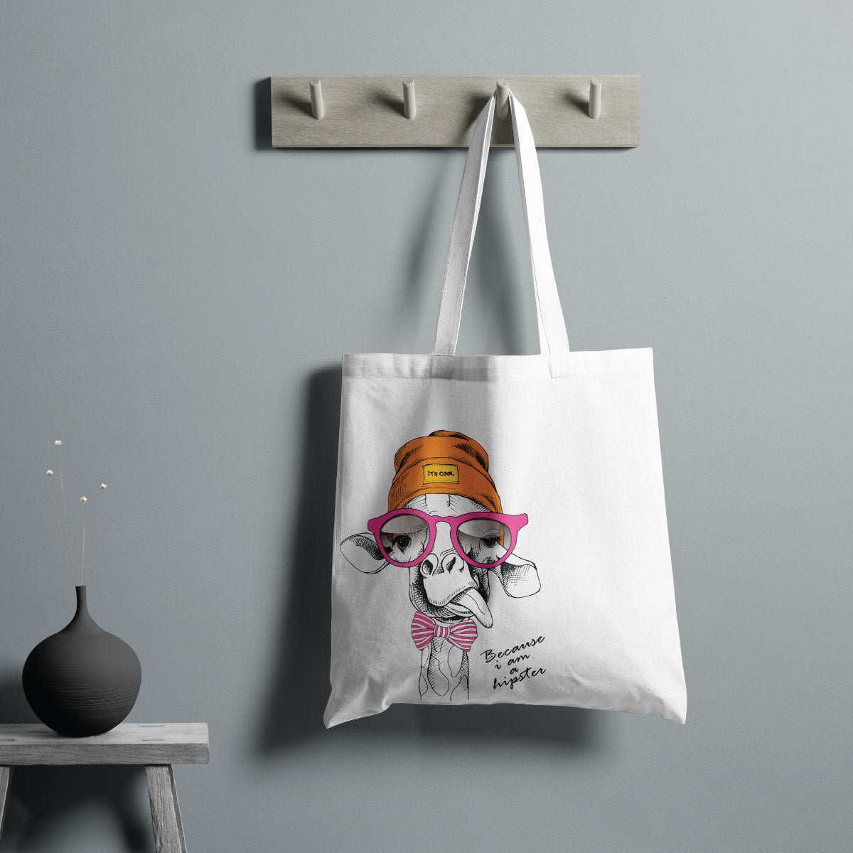 Canvas Because I Am Hipster Color Nutmeg Tote Bag
