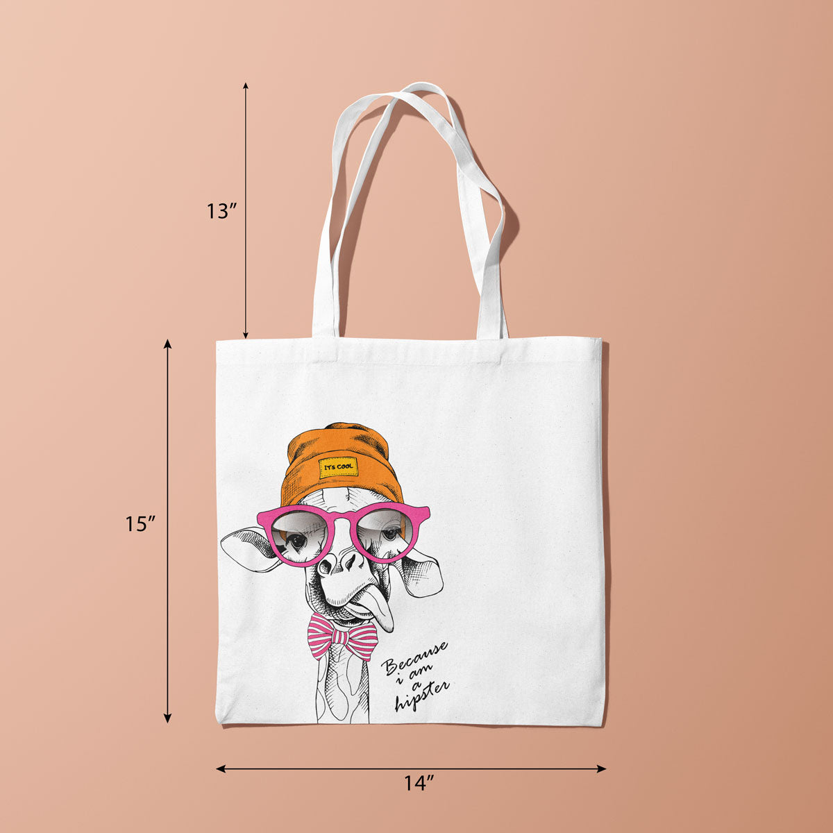 Canvas Because I Am Hipster Color Nutmeg Tote Bag