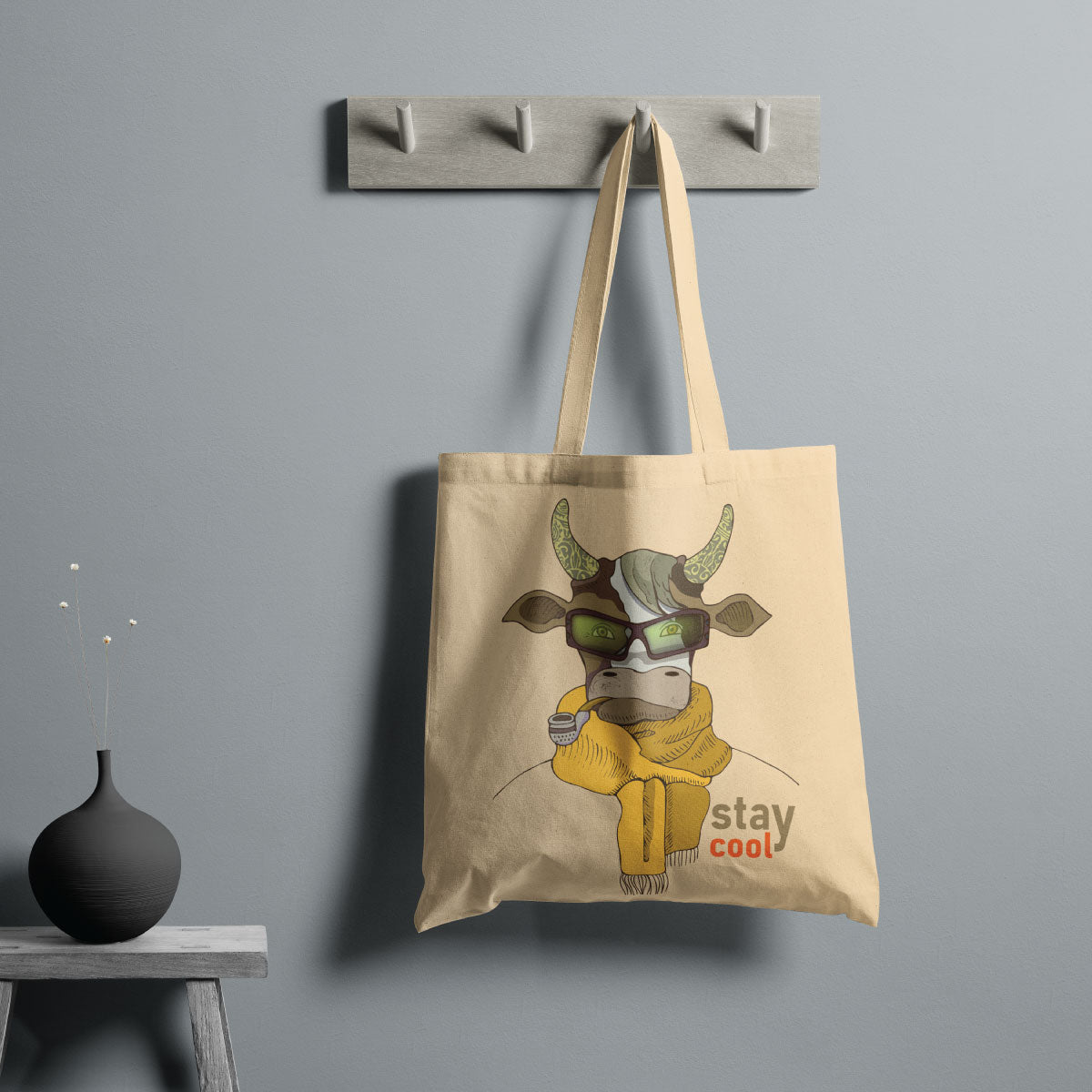 Canvas Stay Cool Color Mushroom Tote Bag