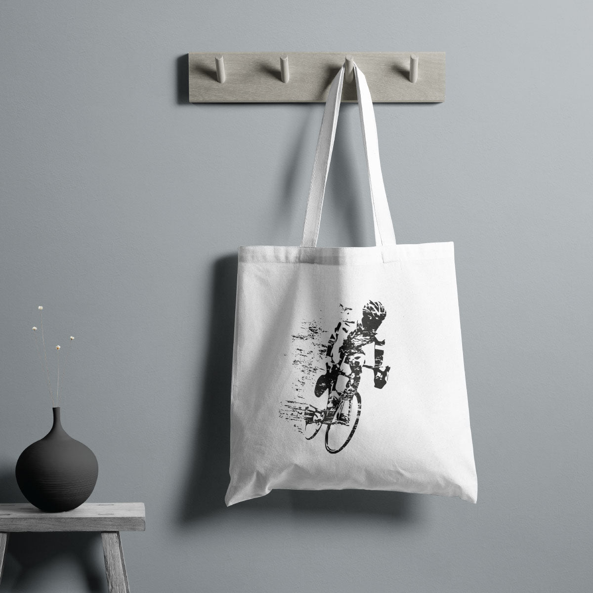 Canvas Black Color Aqua Squeeze Tote Bag