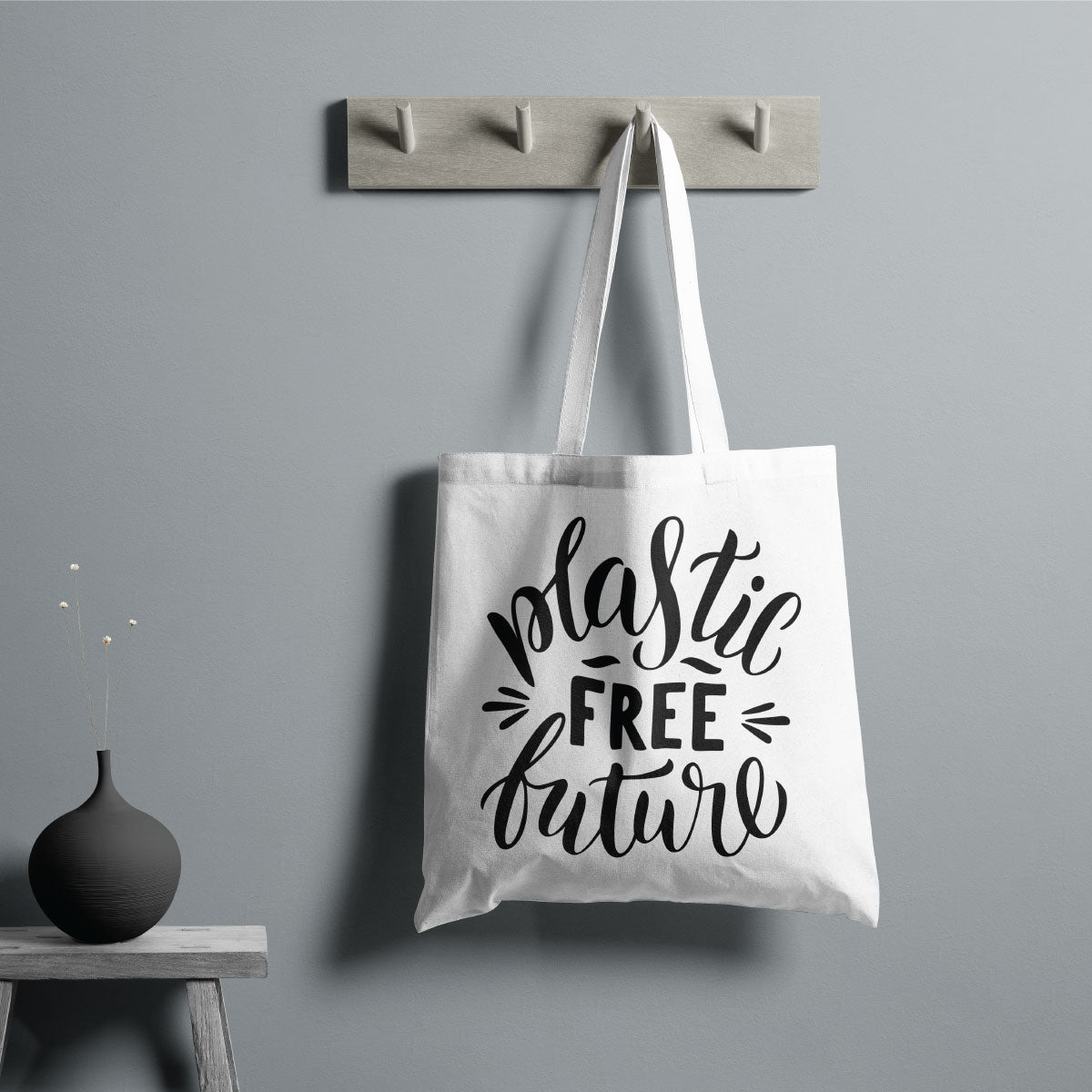 Canvas Plastic Free Future color Harp Tote Bag
