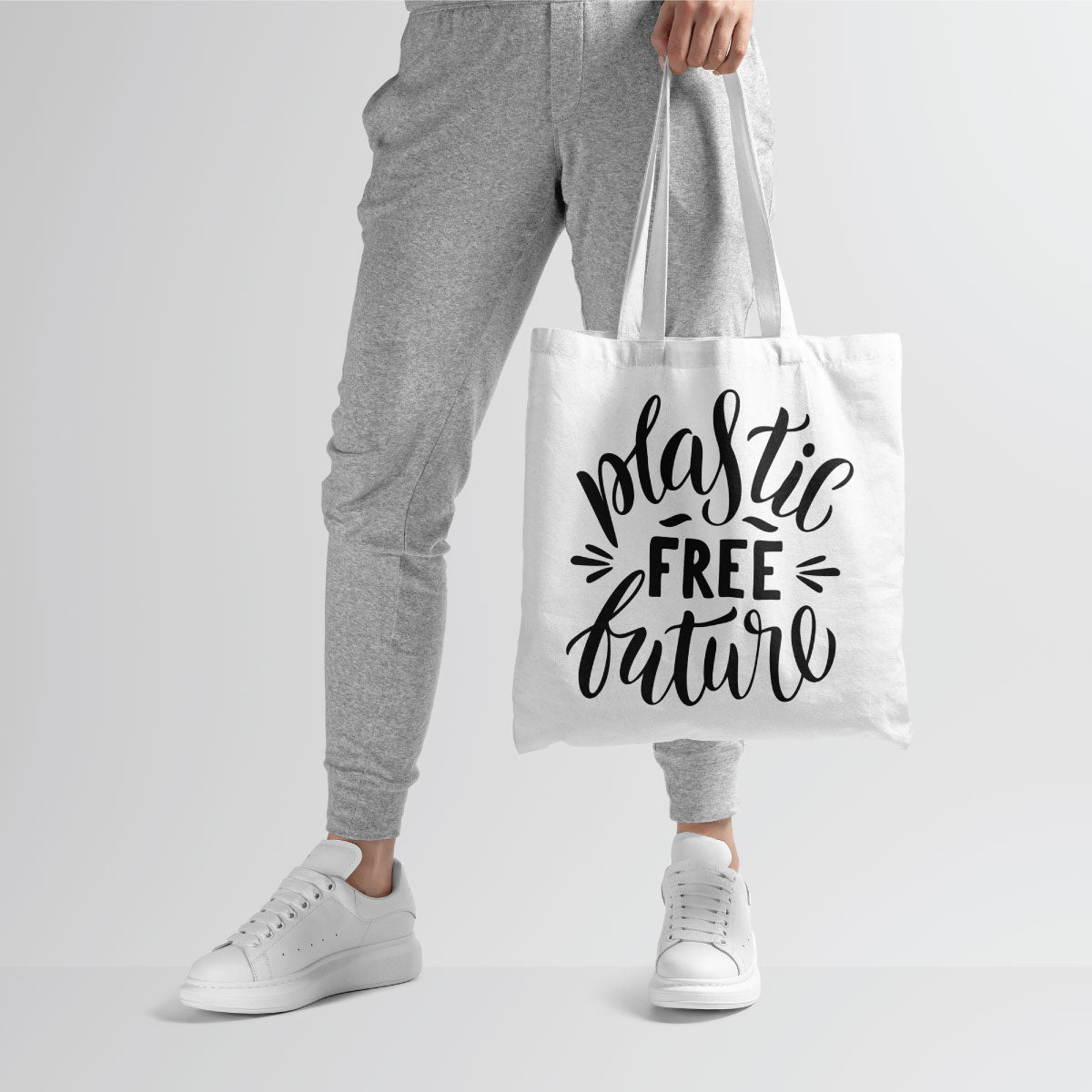 Canvas Plastic Free Future color Harp Tote Bag