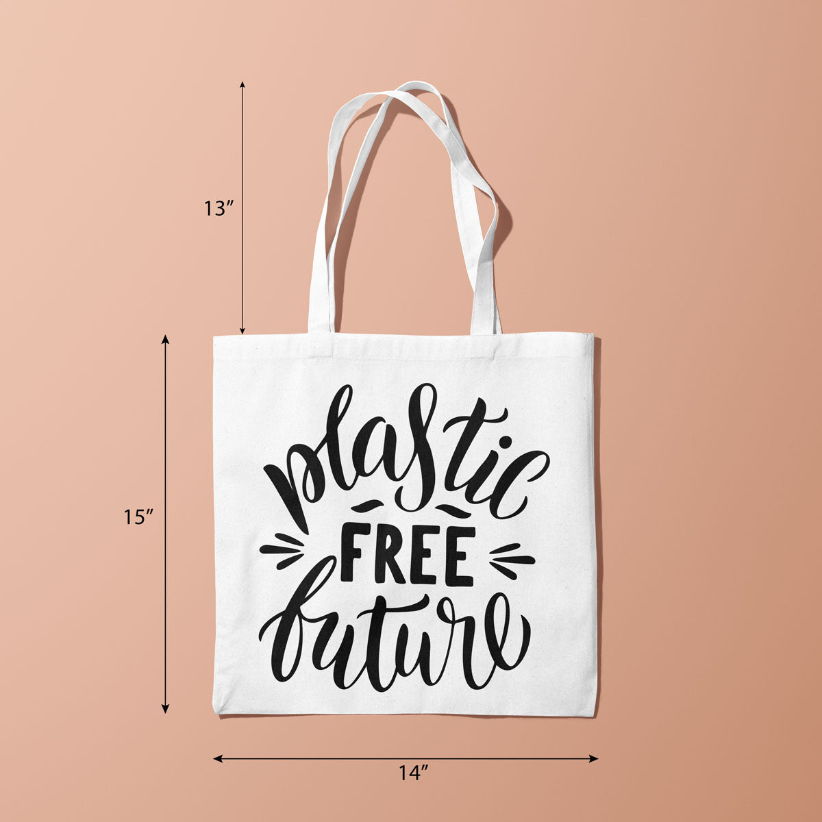 Canvas Plastic Free Future color Harp Tote Bag
