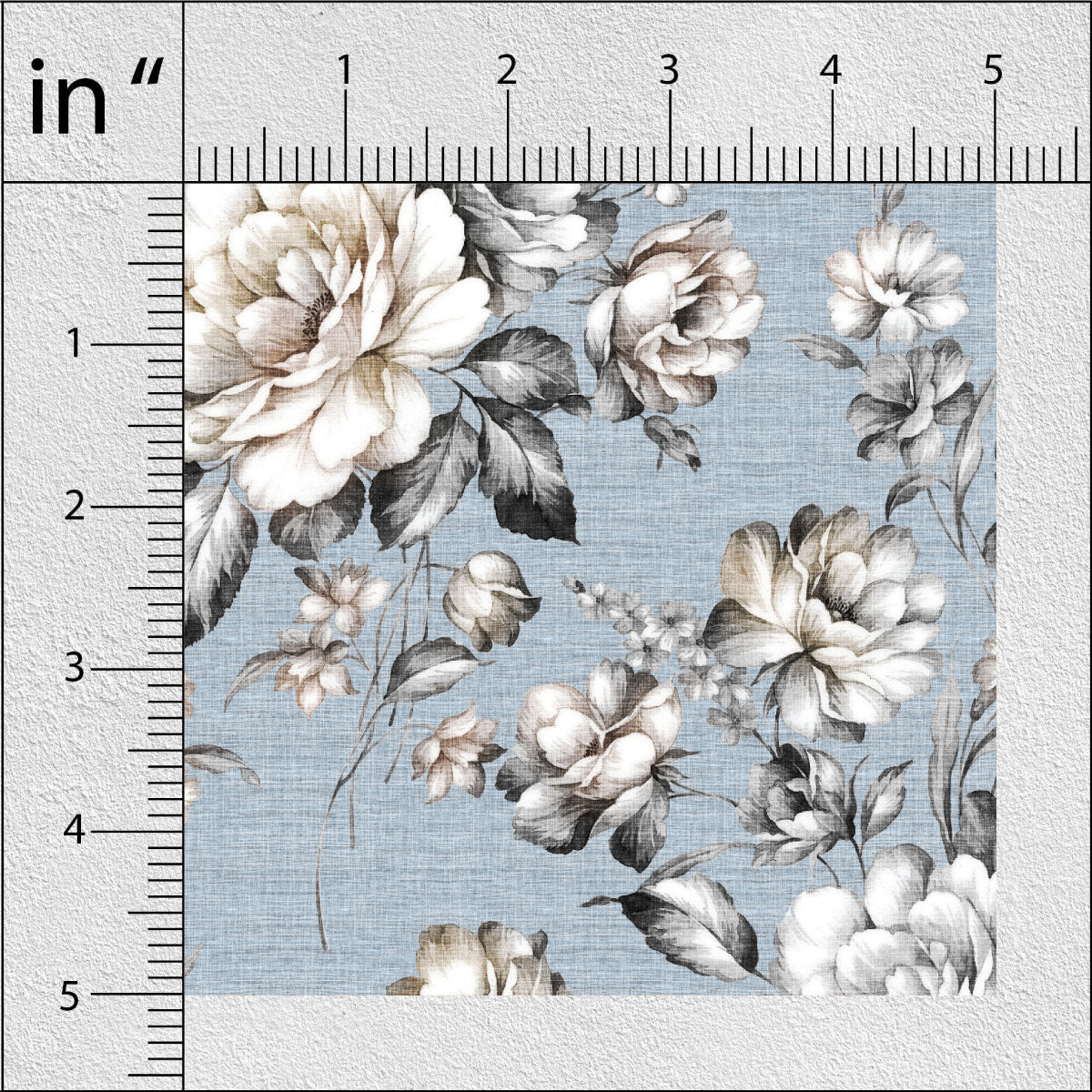 Cool Grey Floral Print